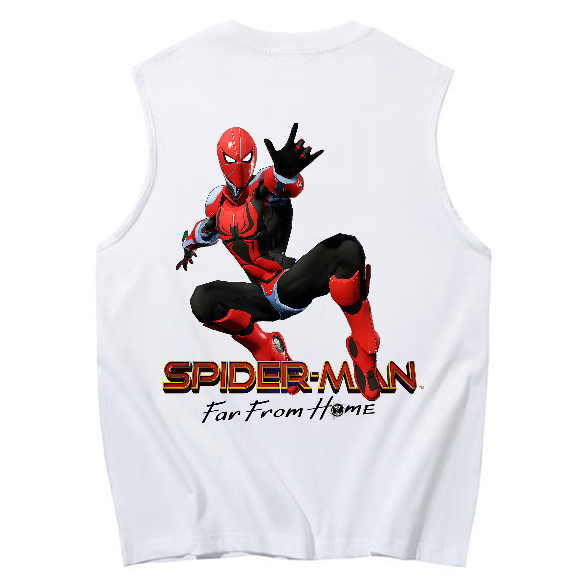（画像用） Spider Man スパイダーマン コットン100％タンクトップ（背面プリント）