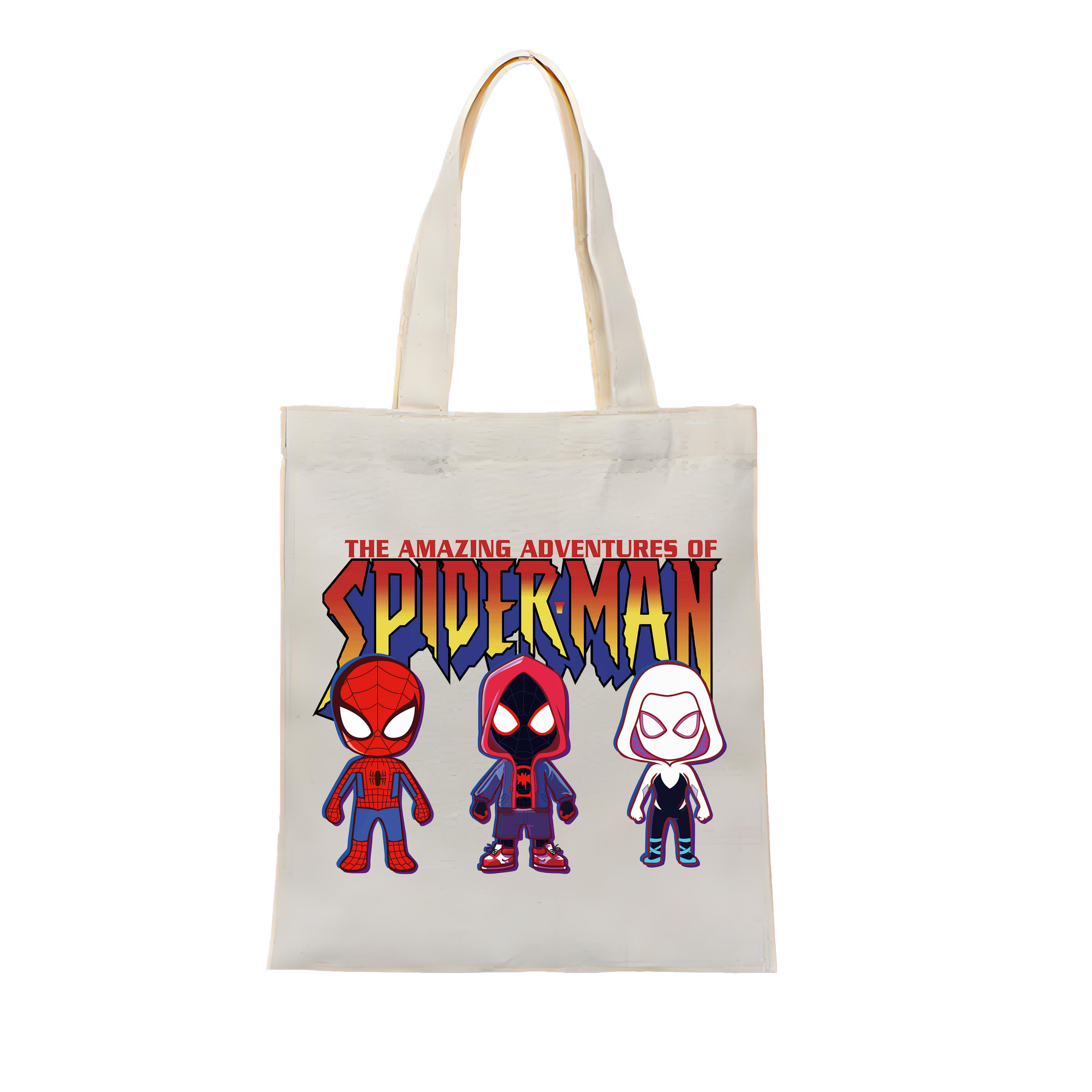 （画像用） Spider Man スパイダーマン 縦型キャンバス生地手提げバッグ　トートバッグ
