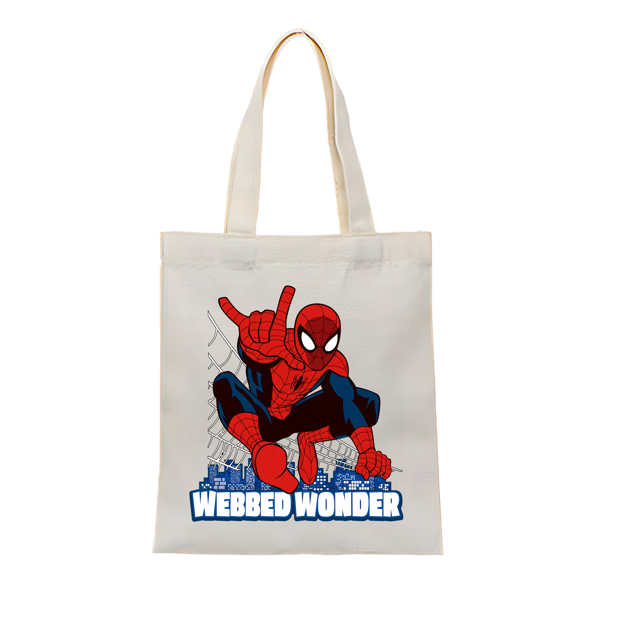 （画像用） Spider Man スパイダーマン 縦型キャンバス生地手提げバッグ　トートバッグ