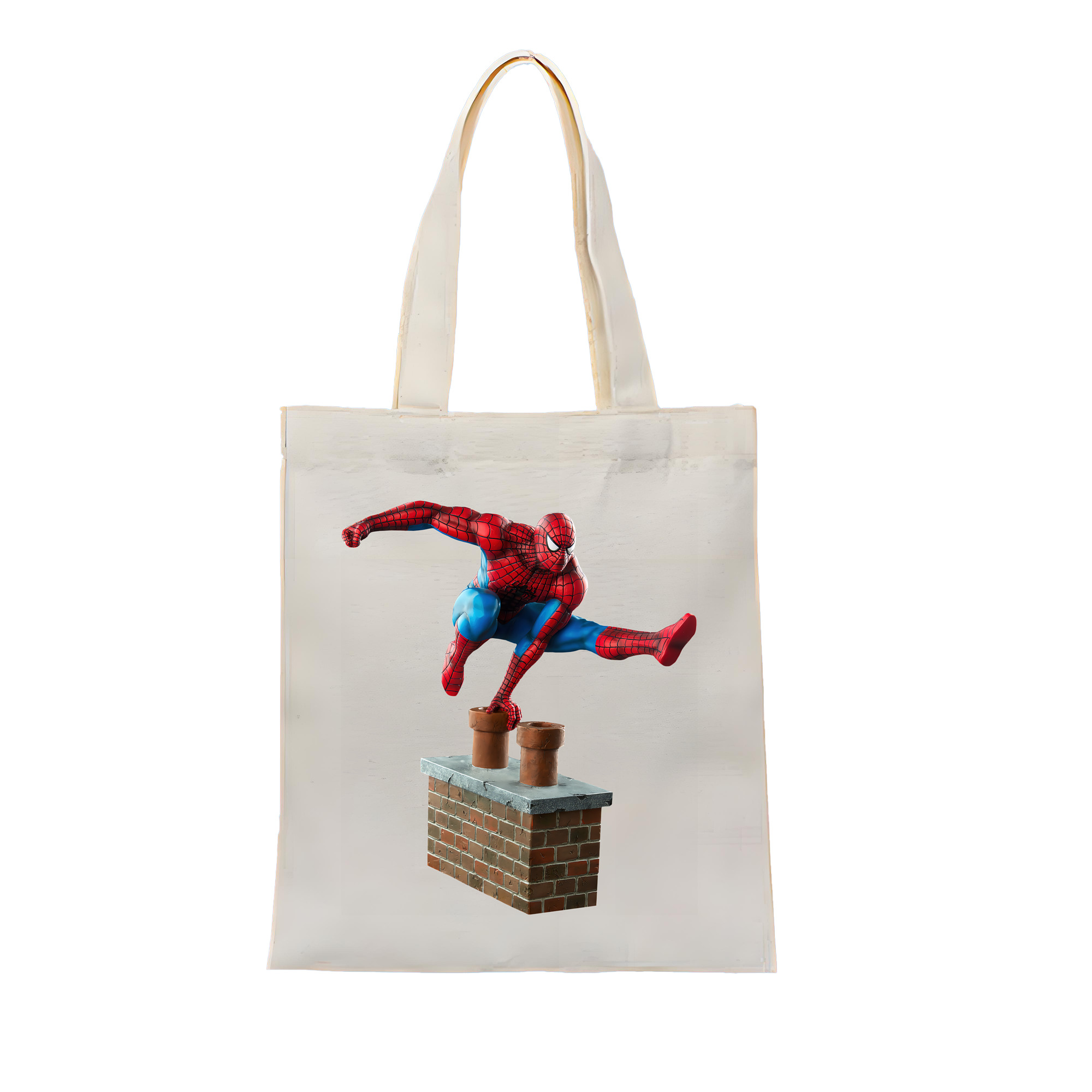 （画像用） Spider Man スパイダーマン 縦型キャンバス生地手提げバッグ　トートバッグ