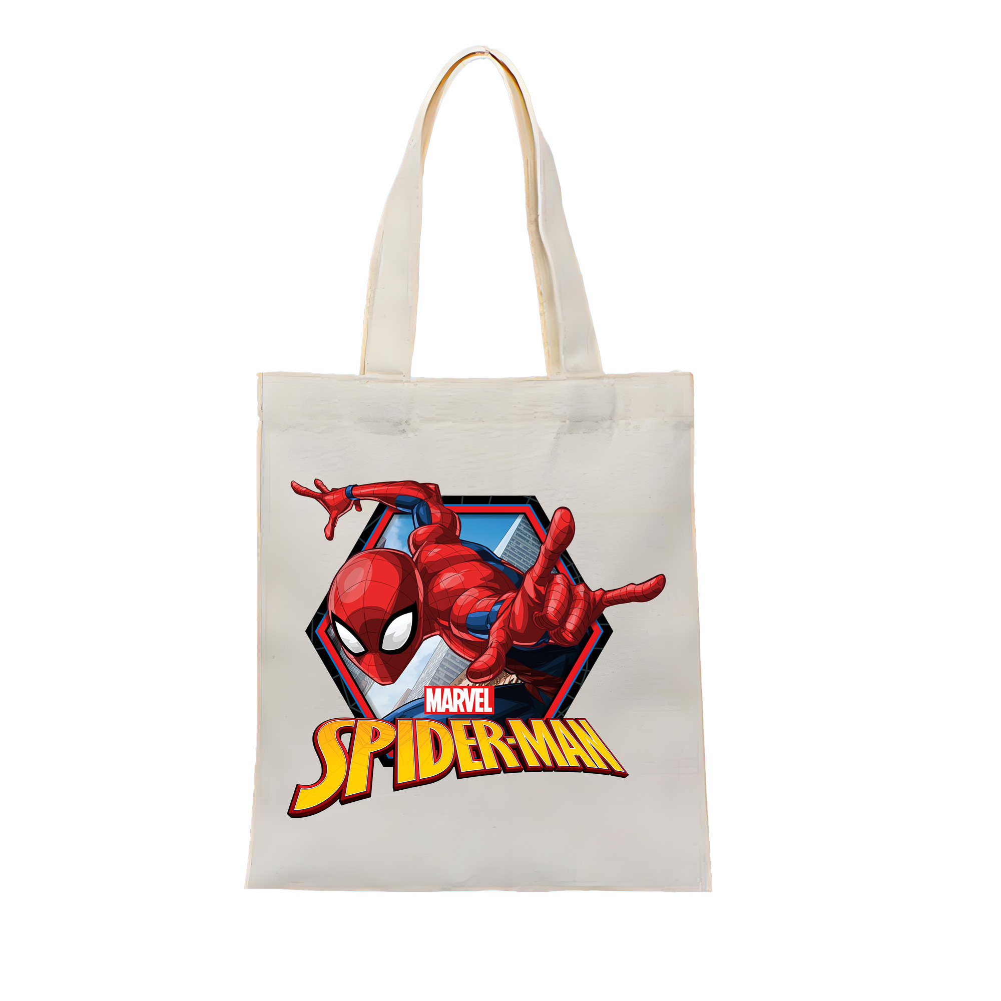 （画像用） Spider Man スパイダーマン 縦型キャンバス生地手提げバッグ　トートバッグ