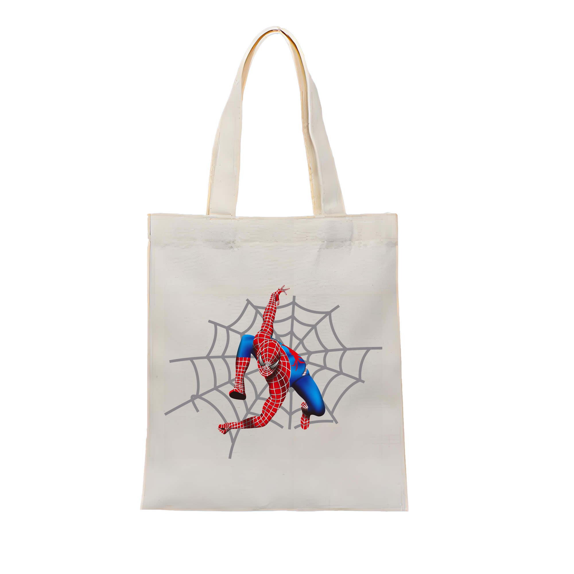 （画像用） Spider Man スパイダーマン 縦型キャンバス生地手提げバッグ　トートバッグ