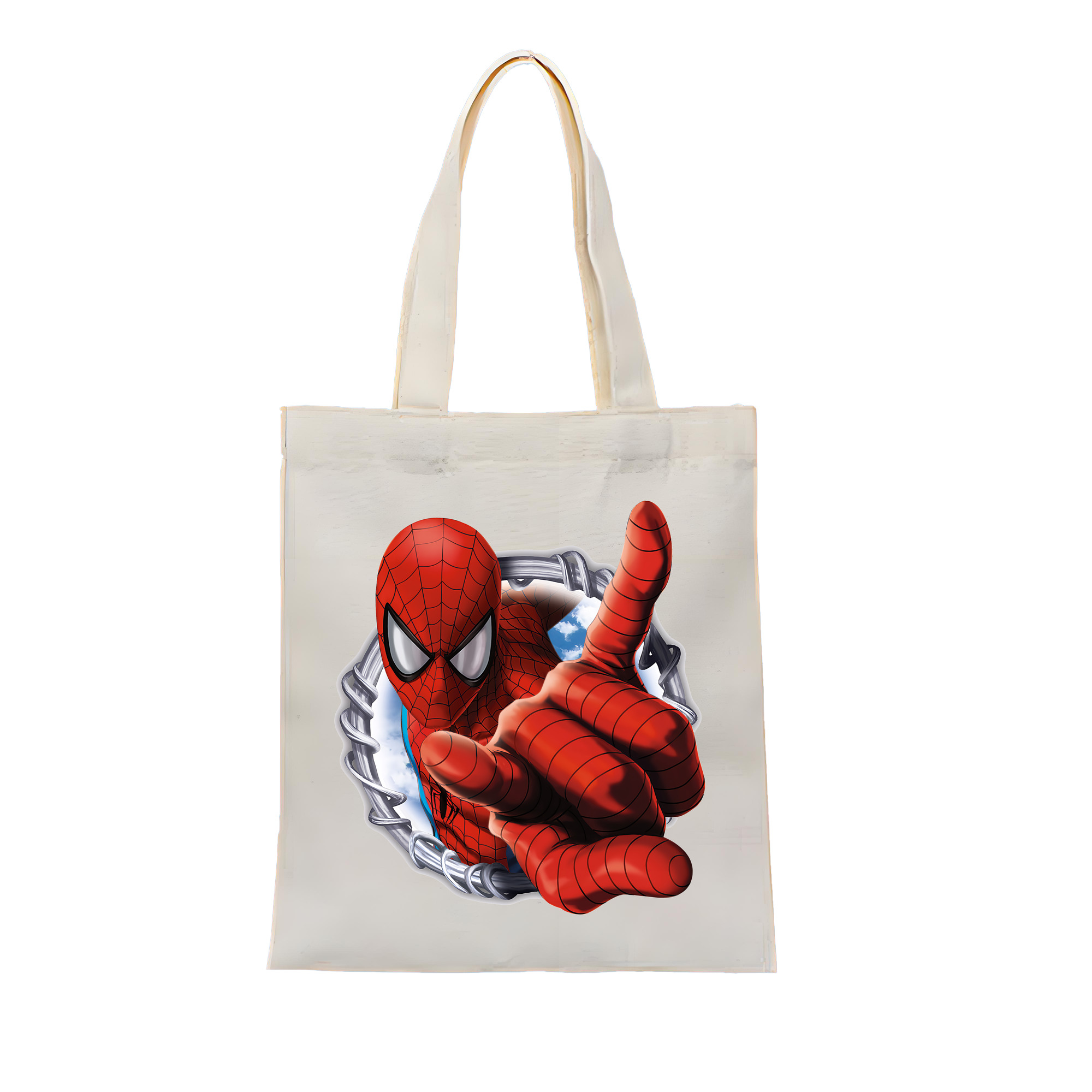 （画像用） Spider Man スパイダーマン 縦型キャンバス生地手提げバッグ　トートバッグ