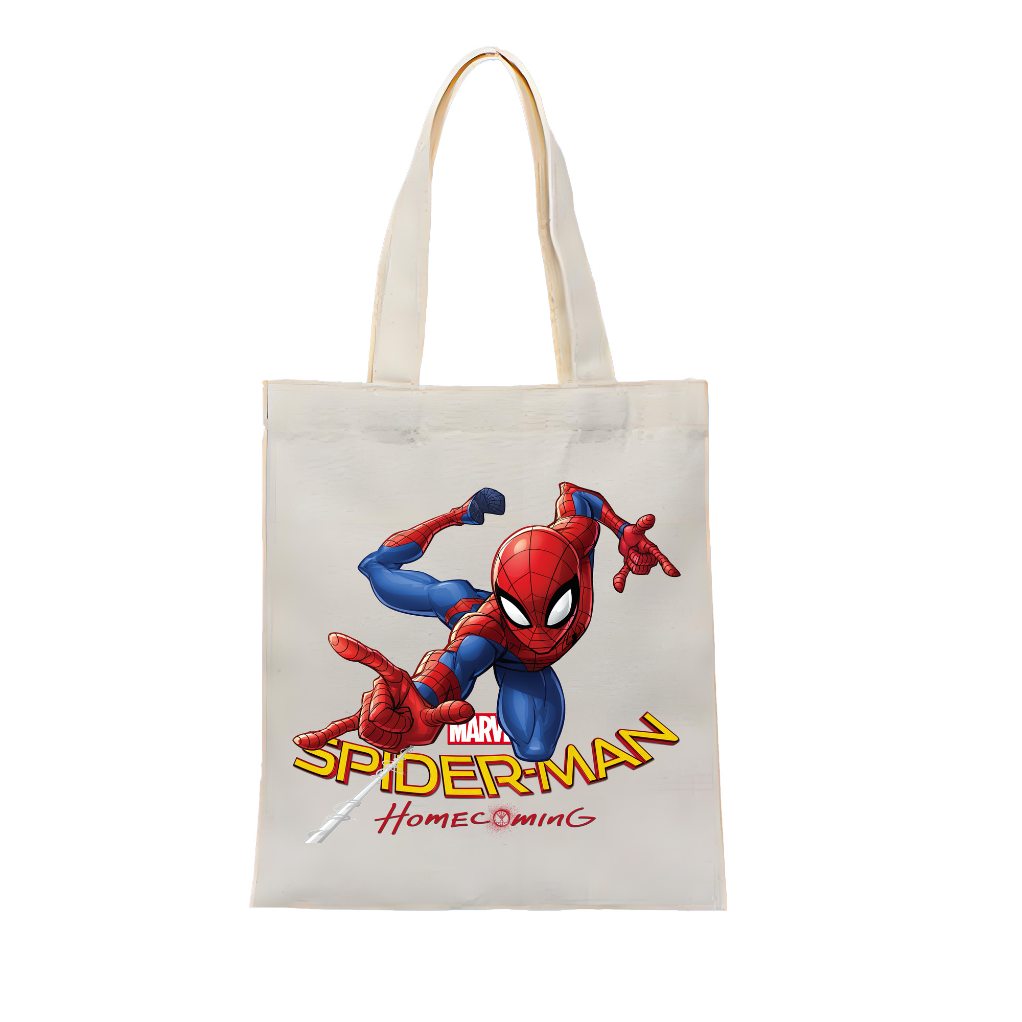 （画像用） Spider Man スパイダーマン 縦型キャンバス生地手提げバッグ　トートバッグ