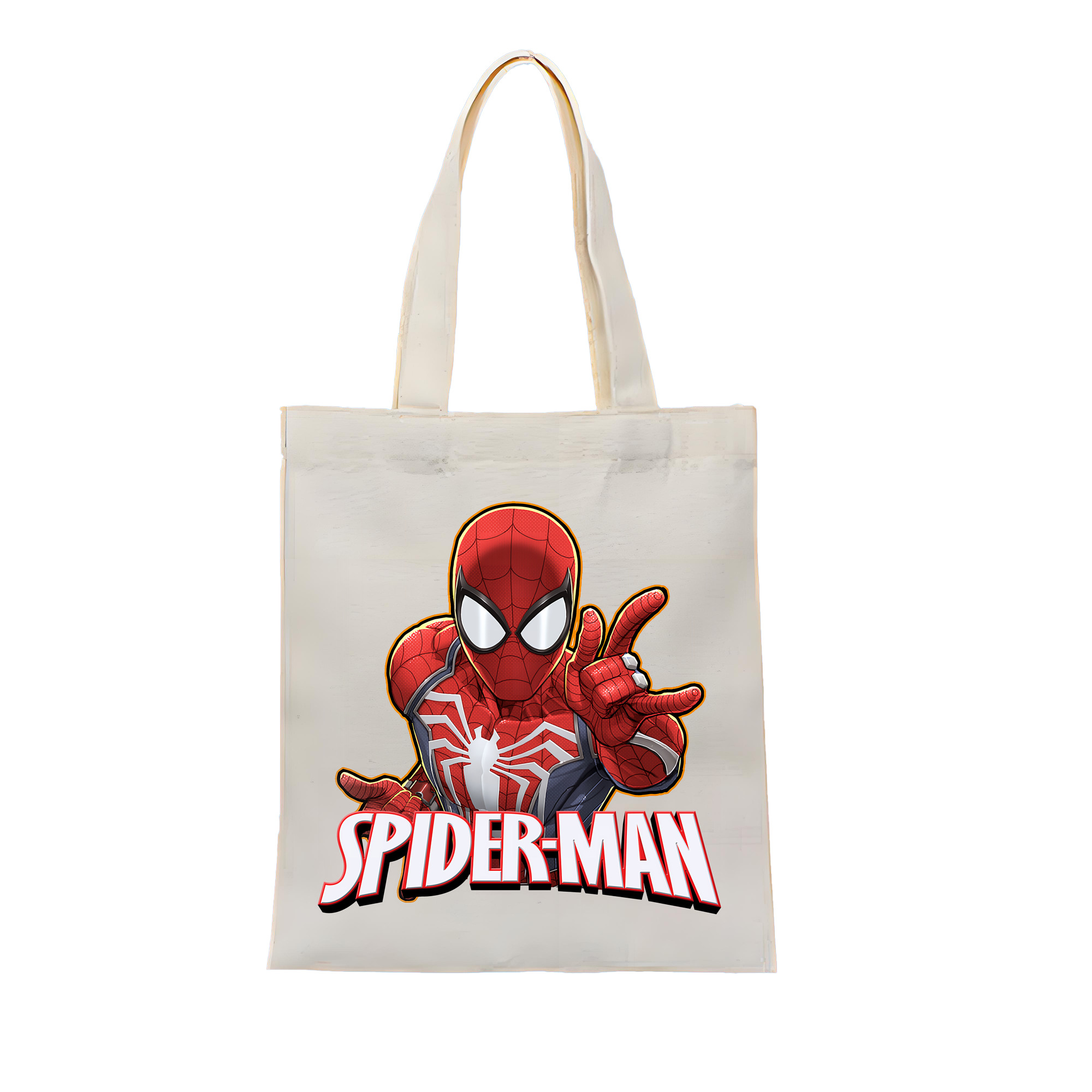 （画像用） Spider Man スパイダーマン 縦型キャンバス生地手提げバッグ　トートバッグ