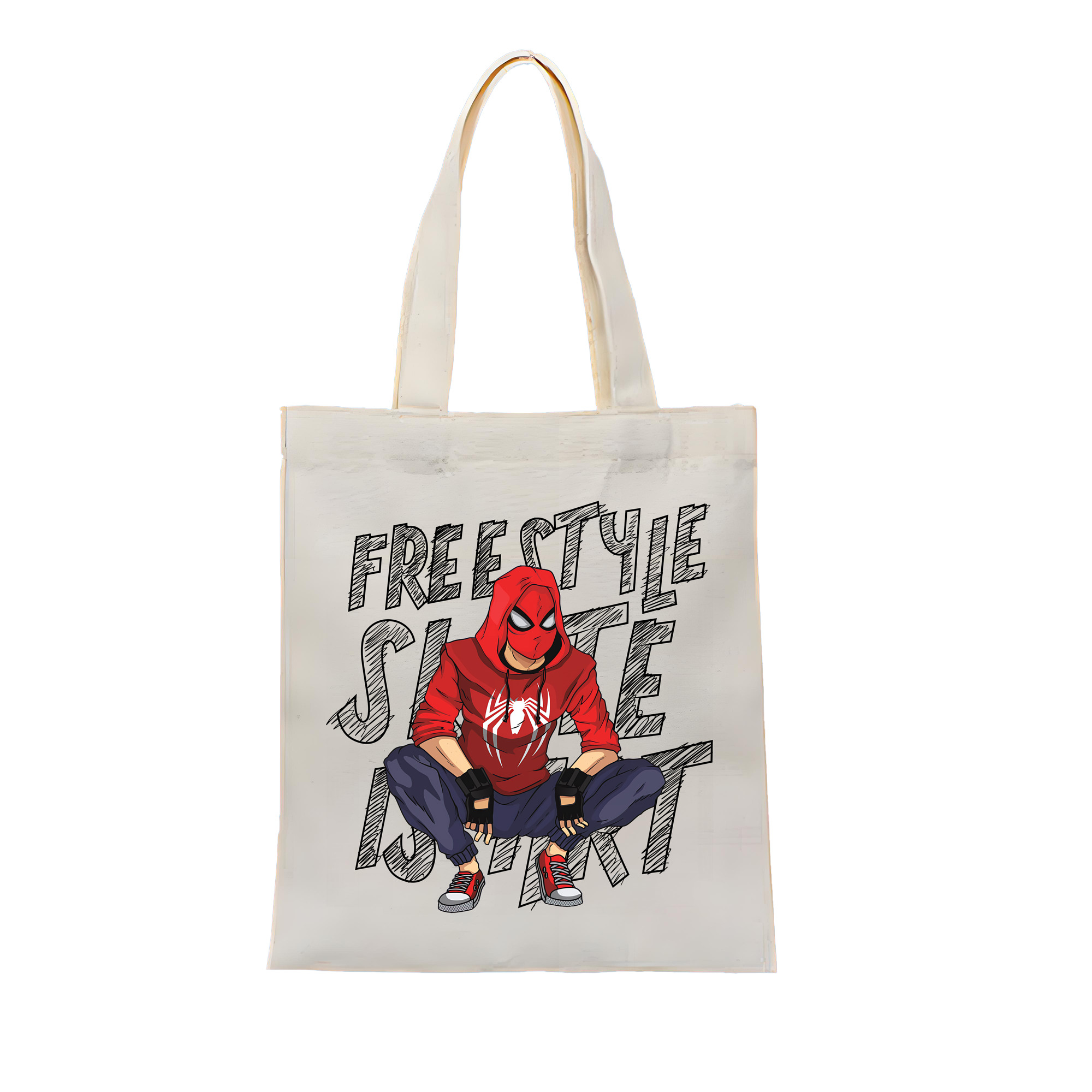 （画像用） Spider Man スパイダーマン 縦型キャンバス生地手提げバッグ　トートバッグ