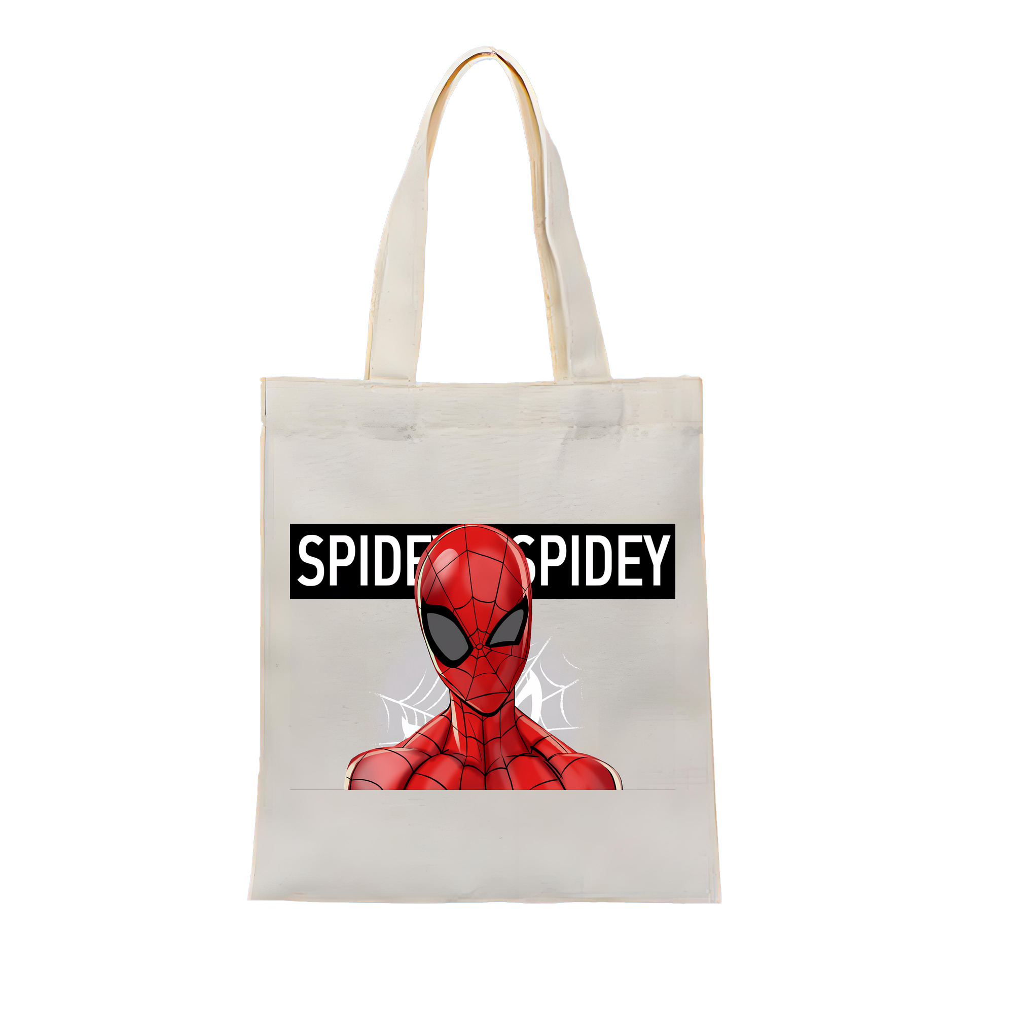 （画像用） Spider Man スパイダーマン 縦型キャンバス生地手提げバッグ　トートバッグ