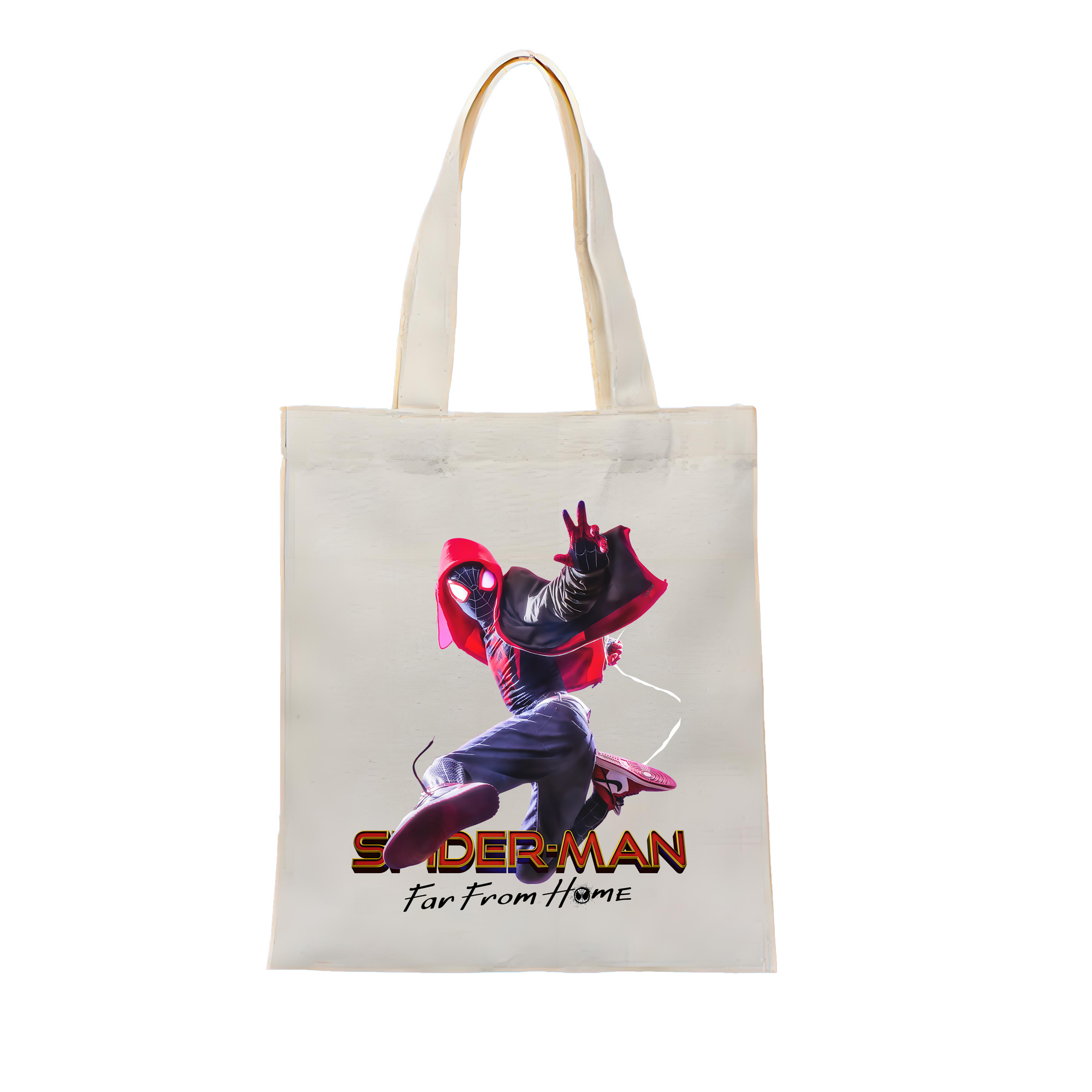 （画像用） Spider Man スパイダーマン 縦型キャンバス生地手提げバッグ　トートバッグ