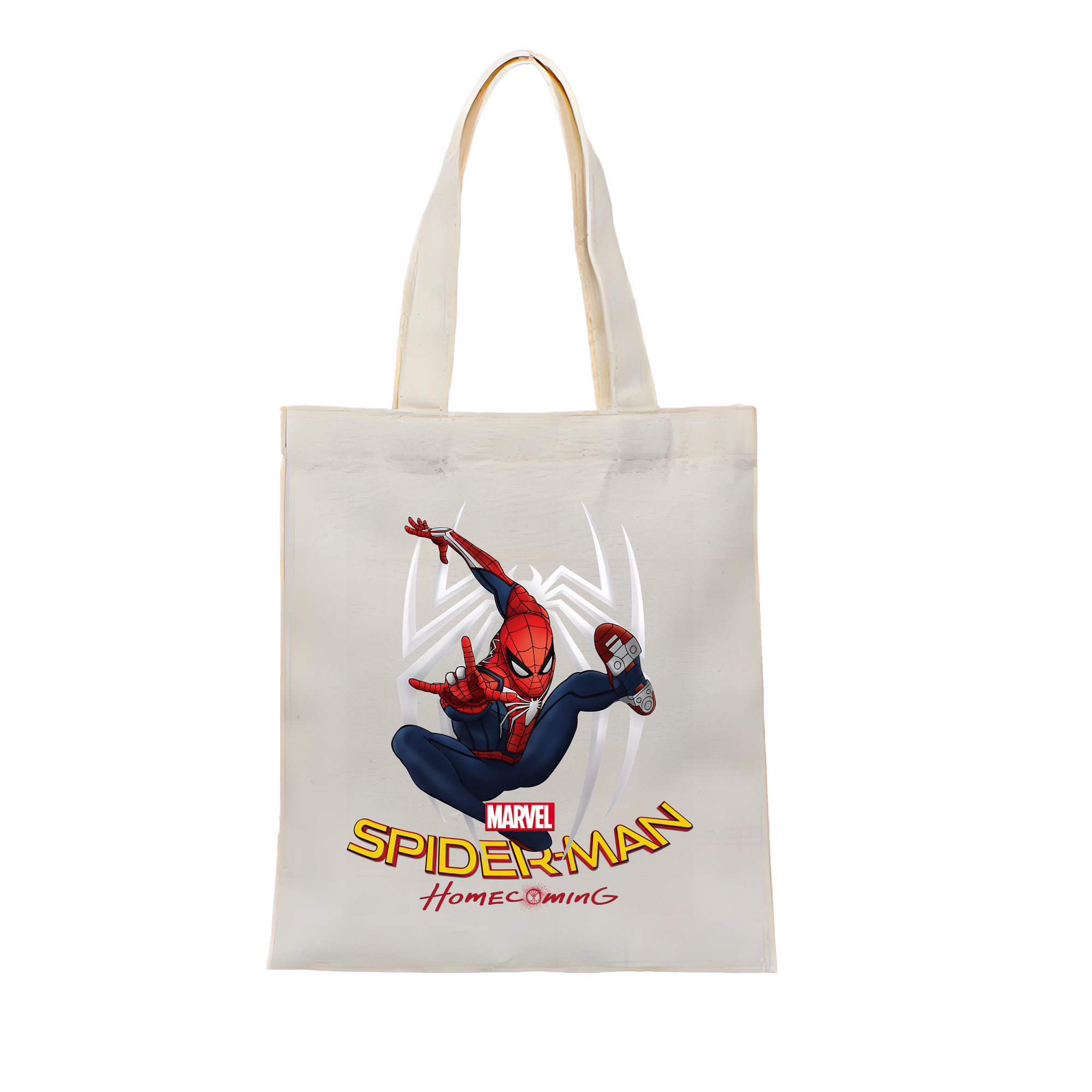 （画像用） Spider Man スパイダーマン 縦型キャンバス生地手提げバッグ　トートバッグ