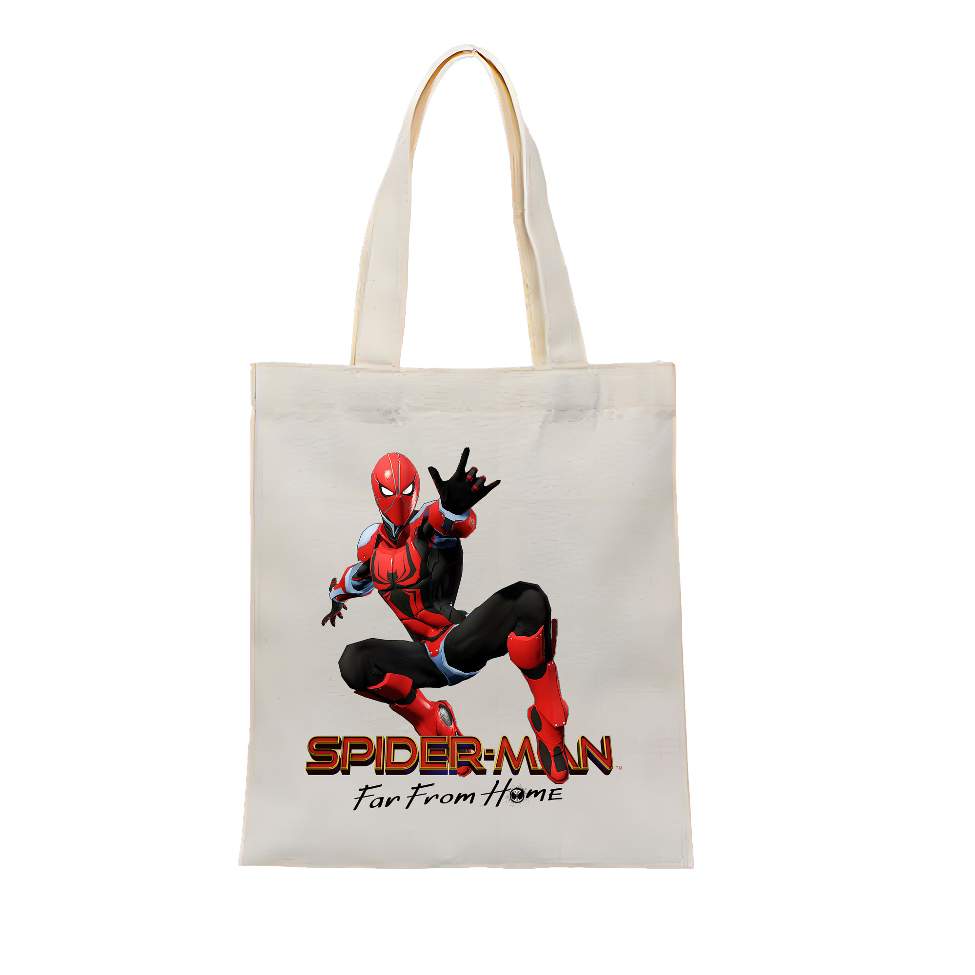 （画像用） Spider Man スパイダーマン 縦型キャンバス生地手提げバッグ　トートバッグ