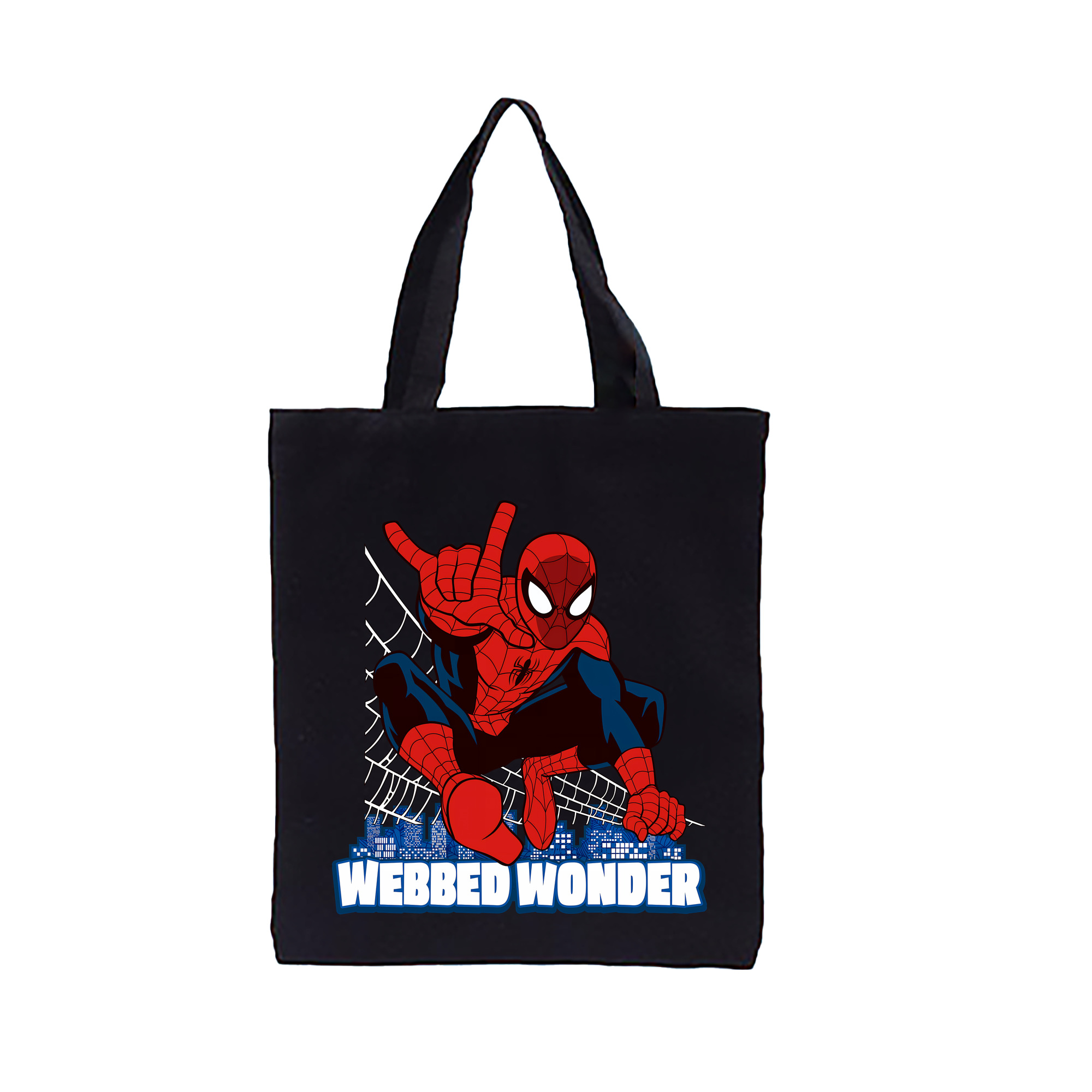 （画像用） Spider Man スパイダーマン 縦型キャンバス生地手提げバッグ　トートバッグ