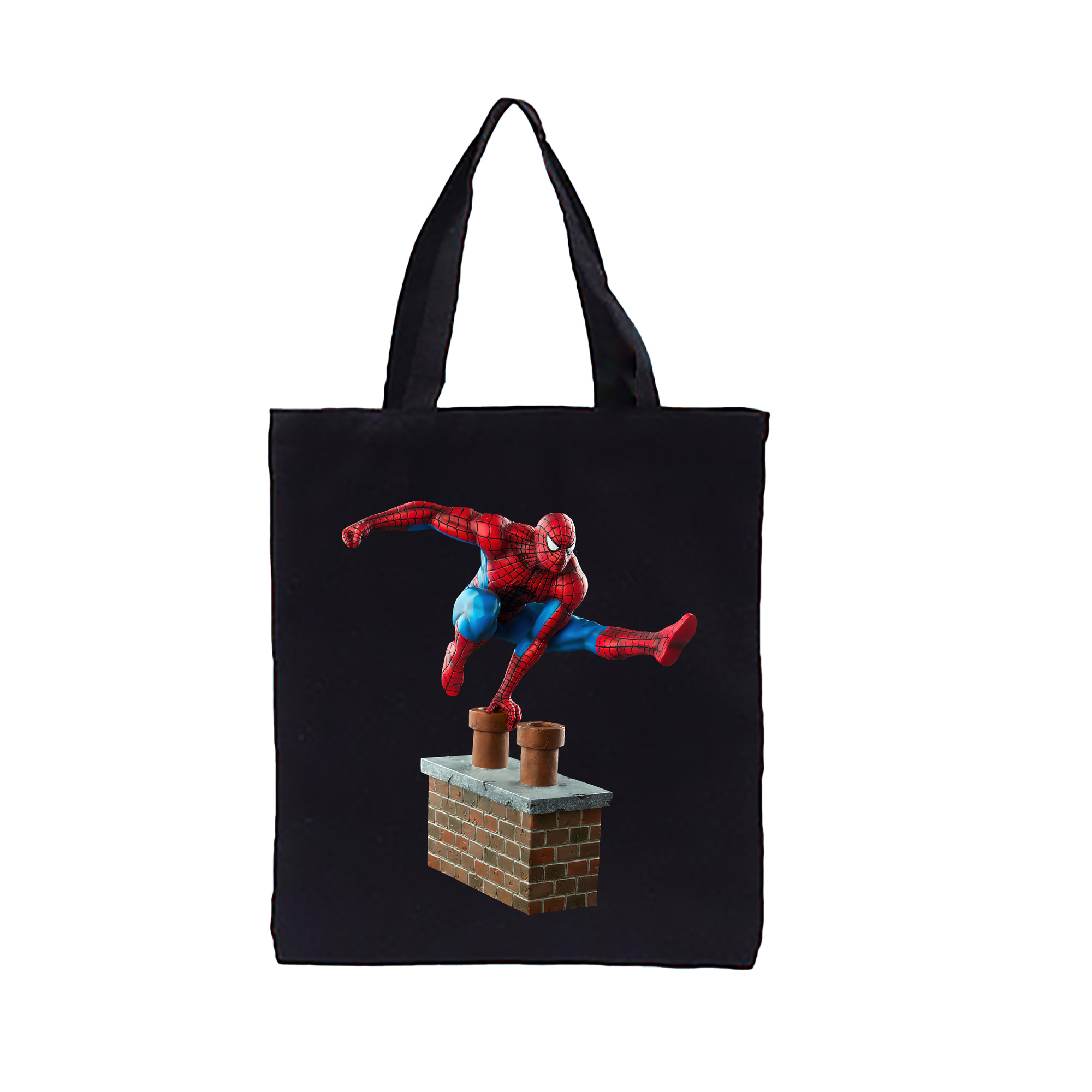 （画像用） Spider Man スパイダーマン 縦型キャンバス生地手提げバッグ　トートバッグ