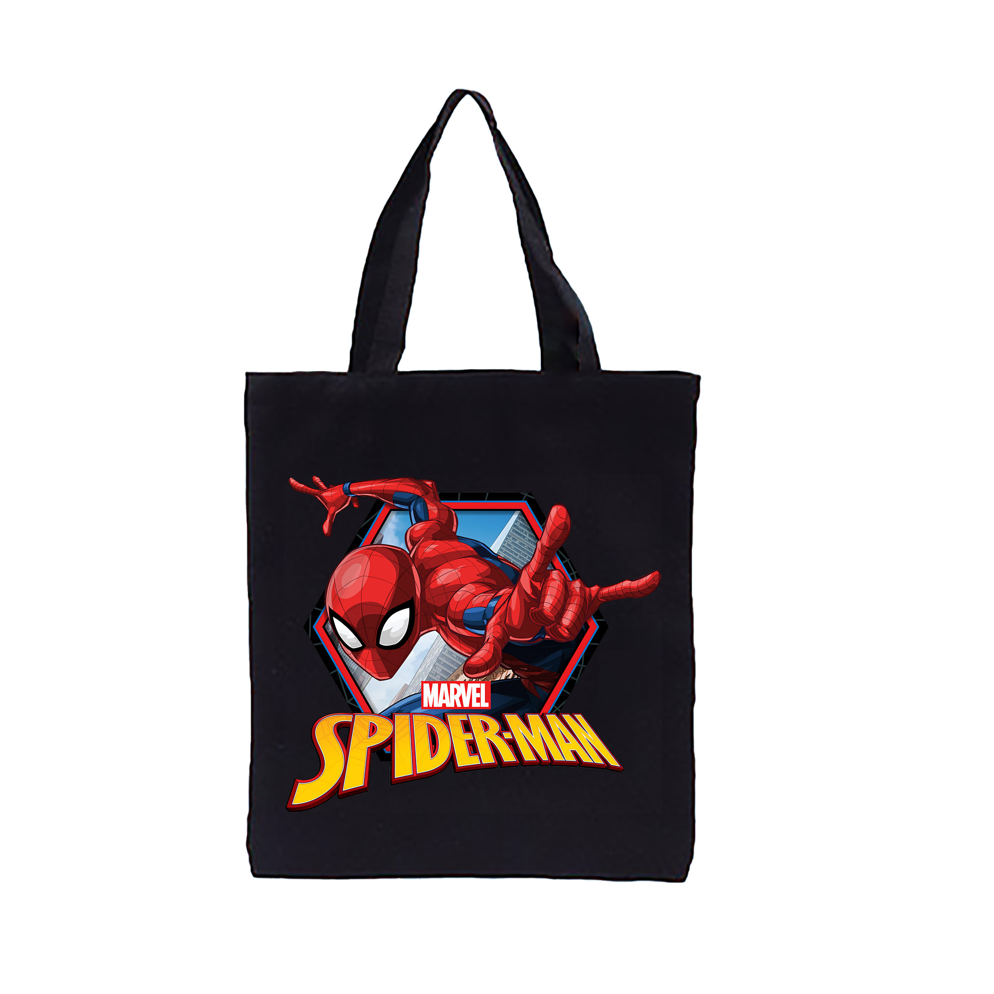 （画像用） Spider Man スパイダーマン 縦型キャンバス生地手提げバッグ　トートバッグ