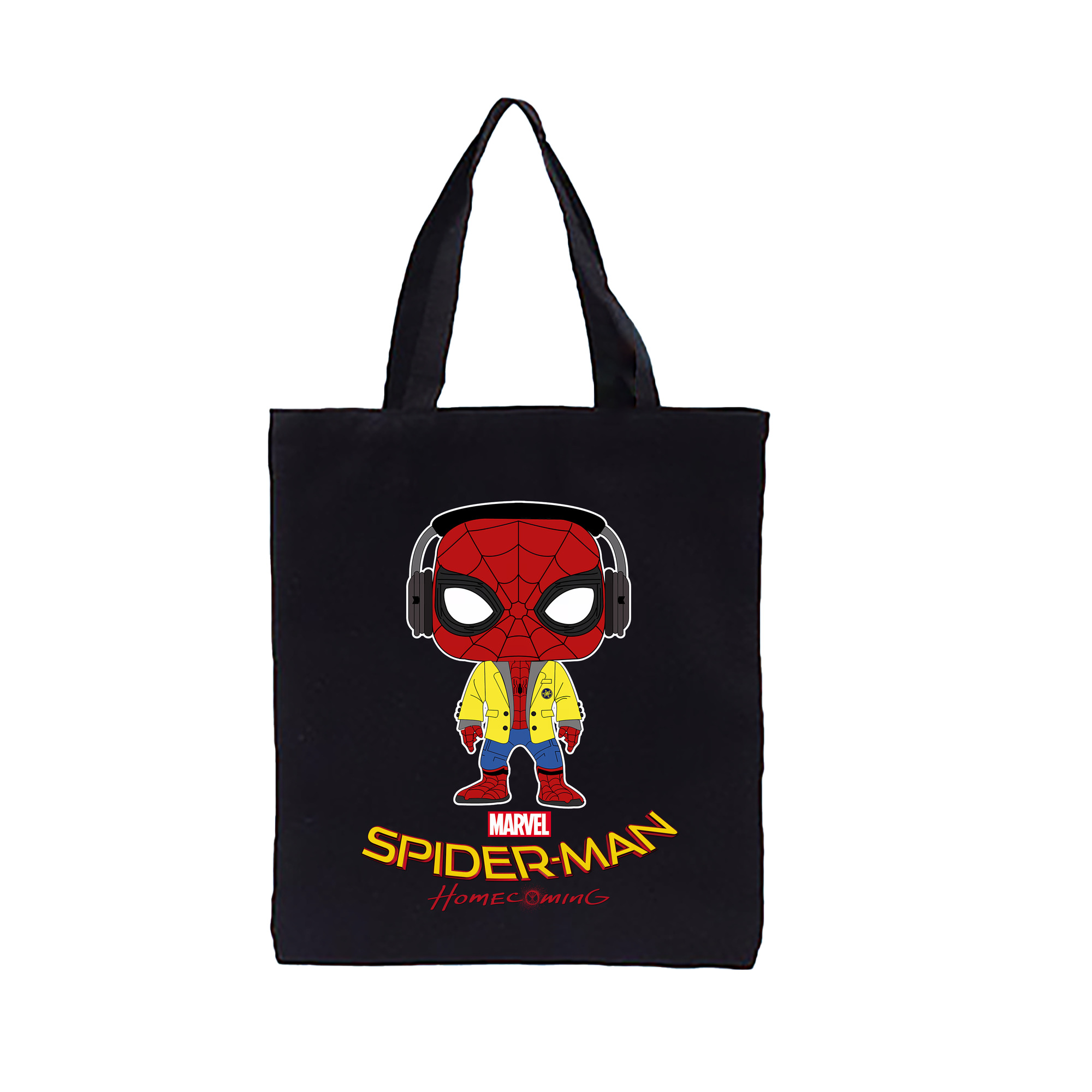 （画像用） Spider Man スパイダーマン 縦型キャンバス生地手提げバッグ　トートバッグ