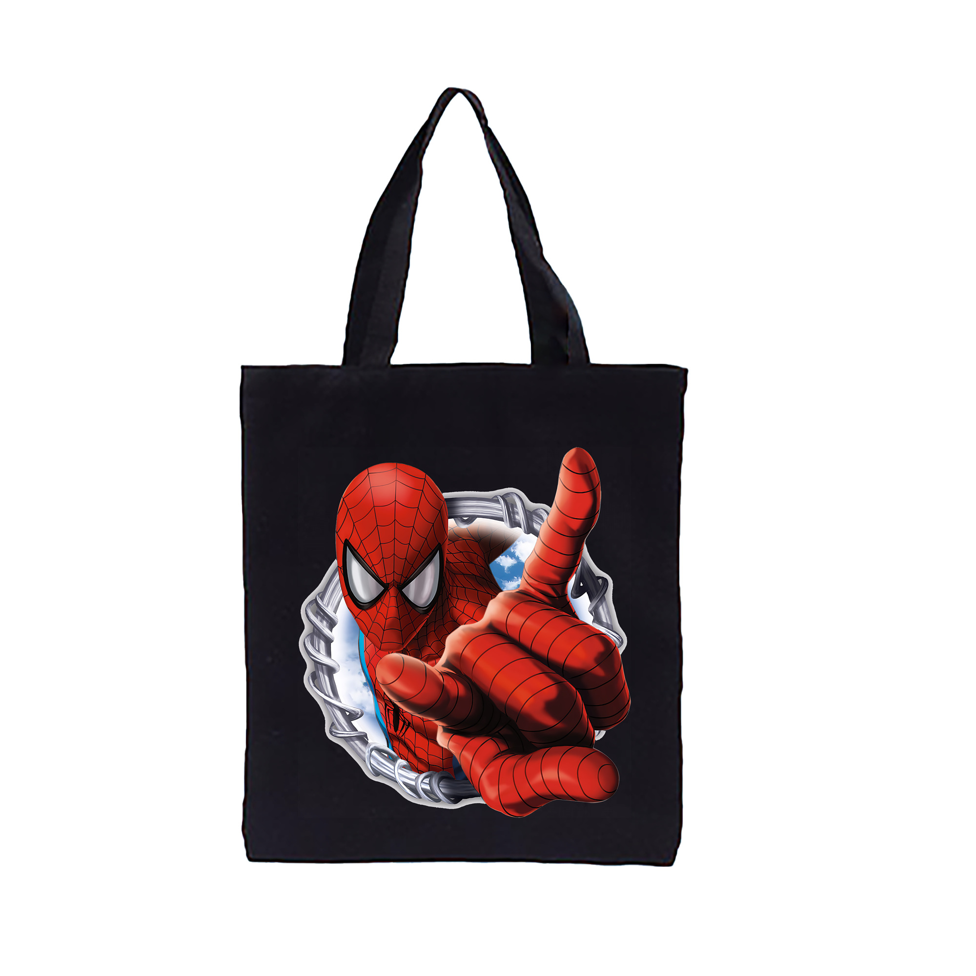（画像用） Spider Man スパイダーマン 縦型キャンバス生地手提げバッグ　トートバッグ