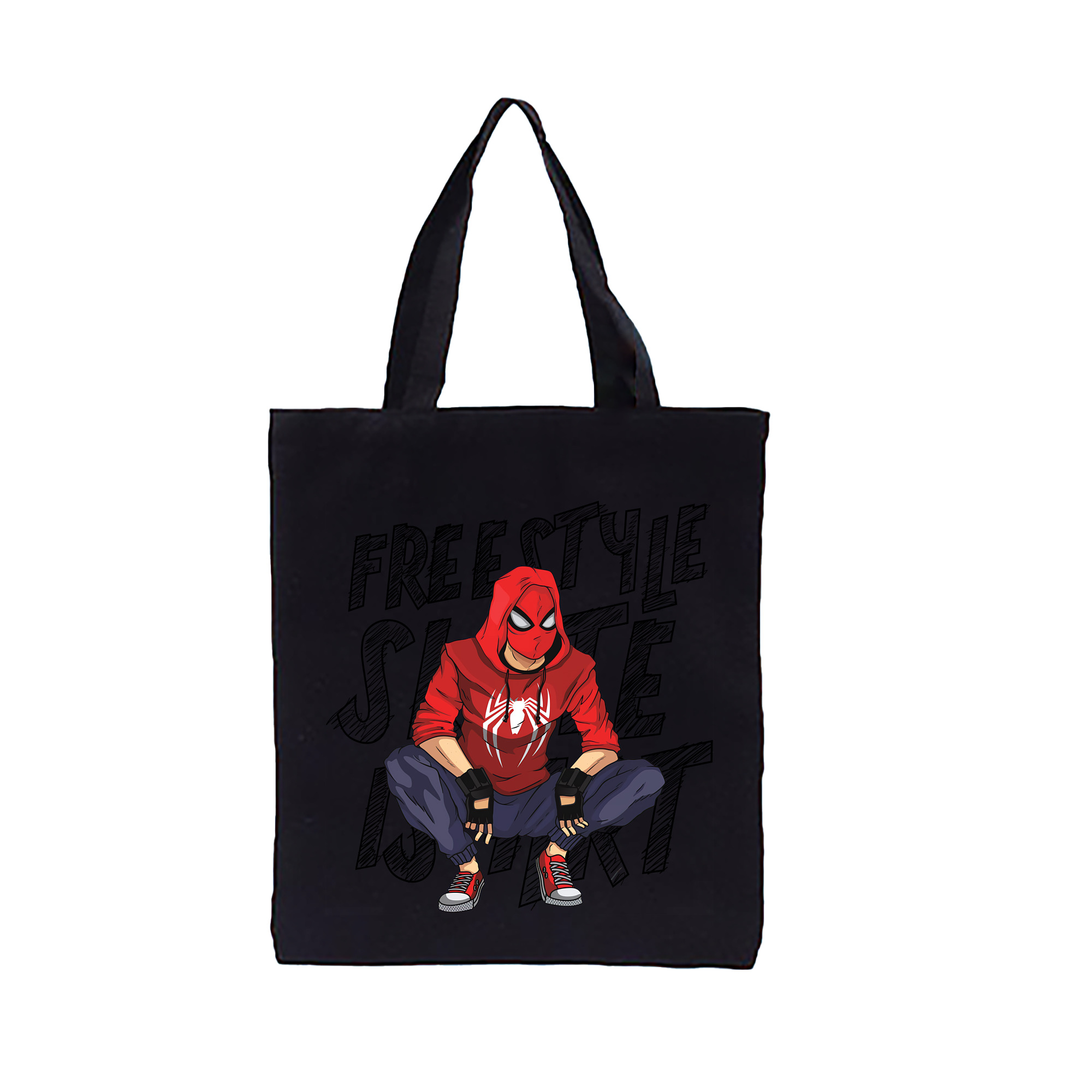 （画像用） Spider Man スパイダーマン 縦型キャンバス生地手提げバッグ　トートバッグ