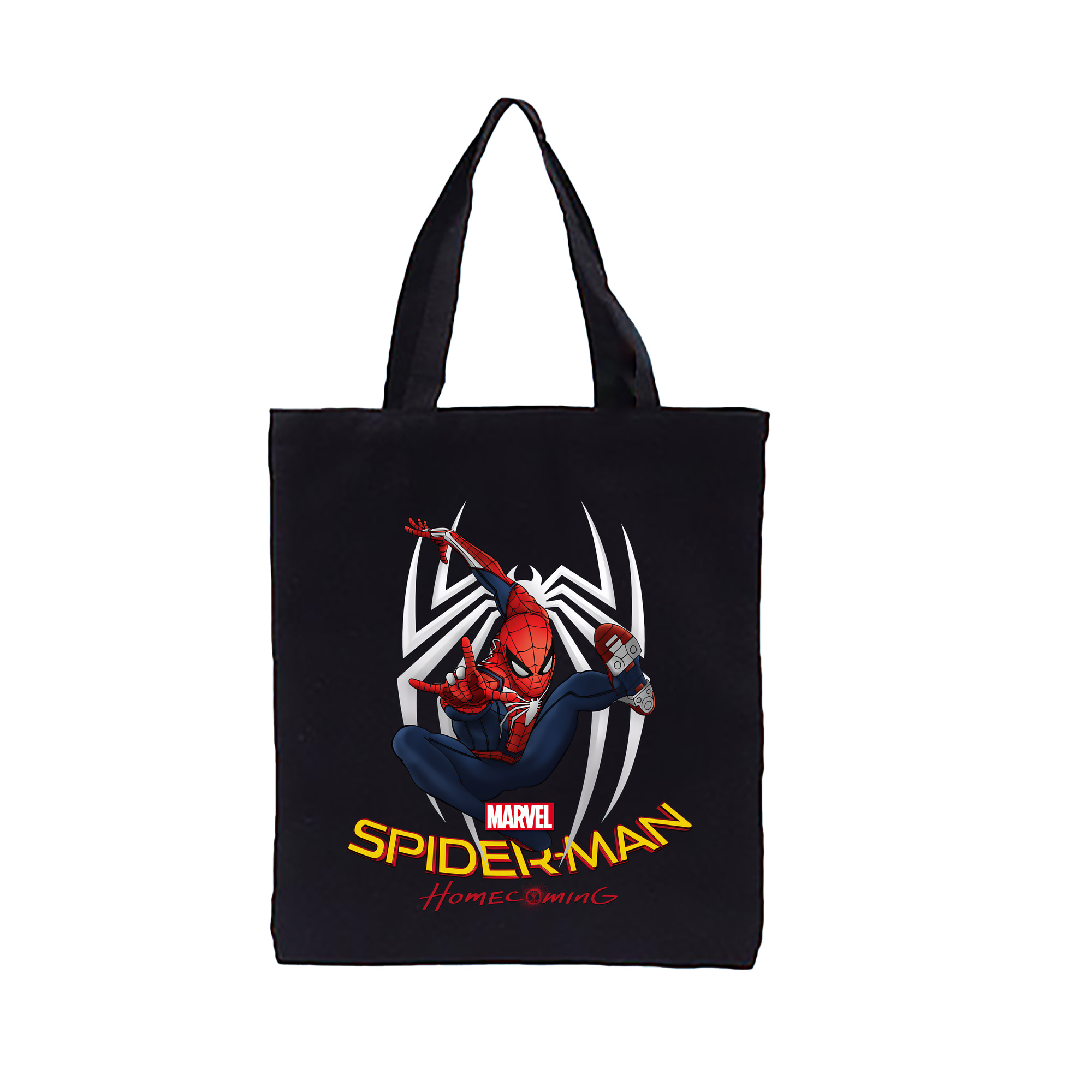 （画像用） Spider Man スパイダーマン 縦型キャンバス生地手提げバッグ　トートバッグ