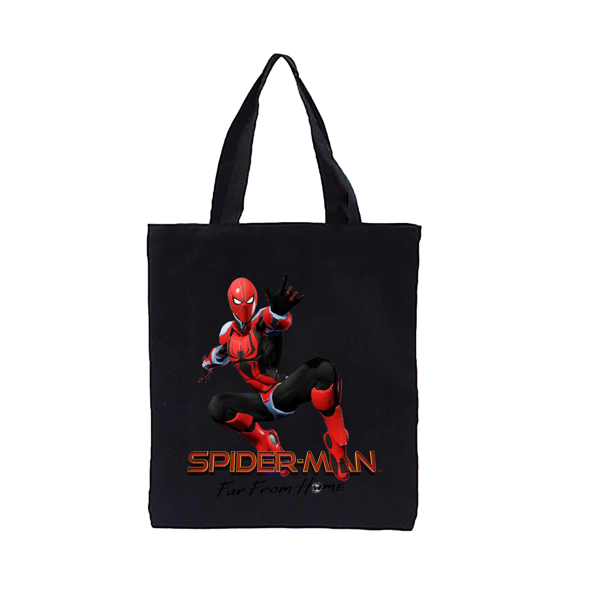 （画像用） Spider Man スパイダーマン 縦型キャンバス生地手提げバッグ　トートバッグ