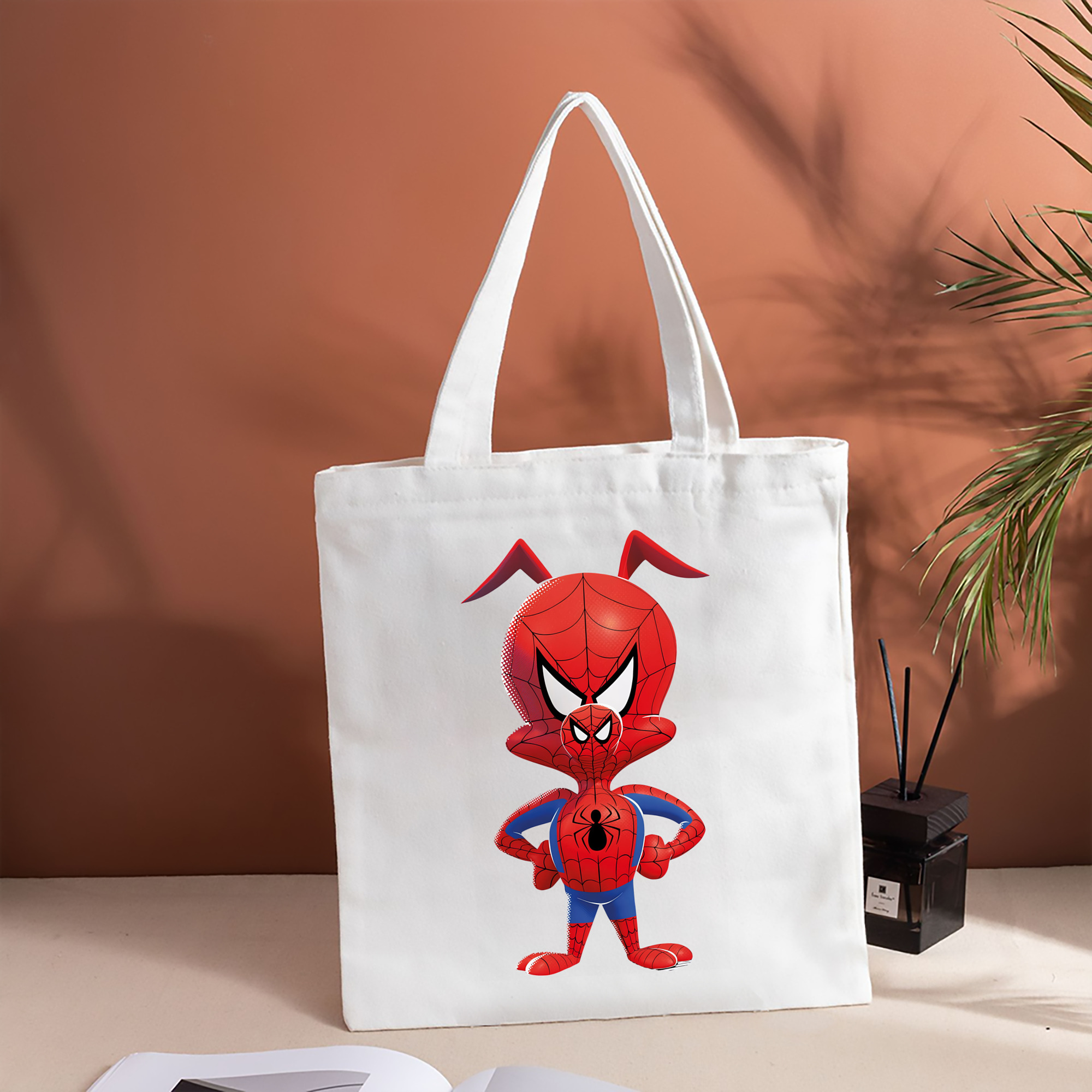 Spider Man スパイダーマン 縦型キャンバス生地手提げバッグ　トートバッグ