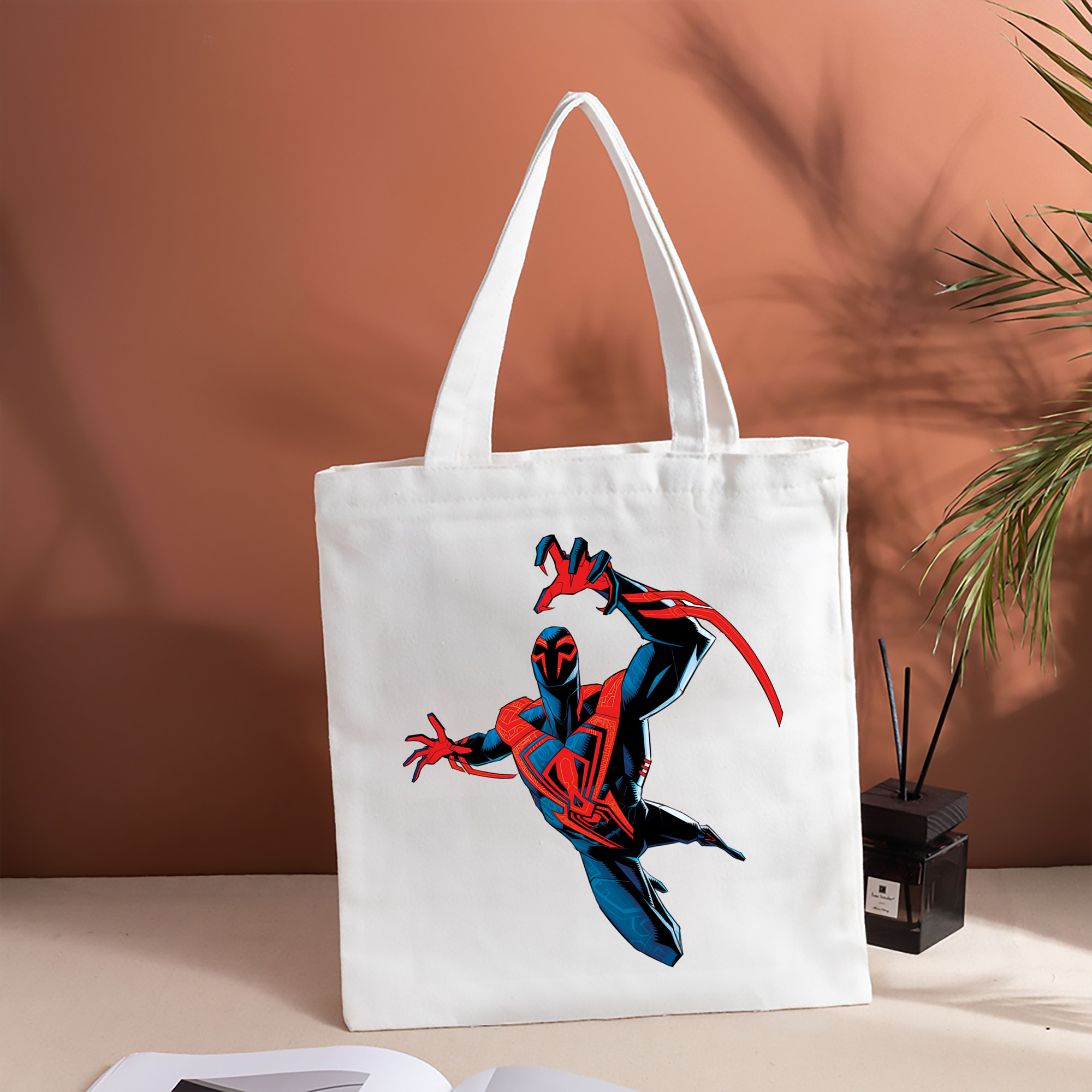 Spider Man スパイダーマン 縦型キャンバス生地手提げバッグ　トートバッグ