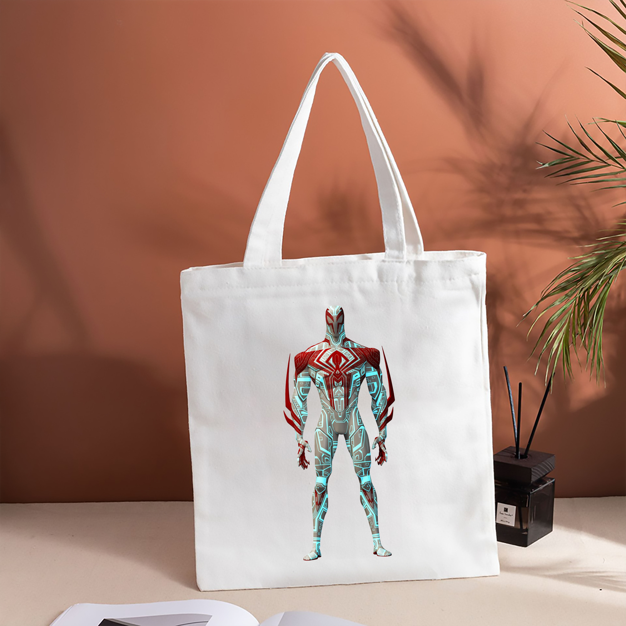 Spider Man スパイダーマン 縦型キャンバス生地手提げバッグ　トートバッグ