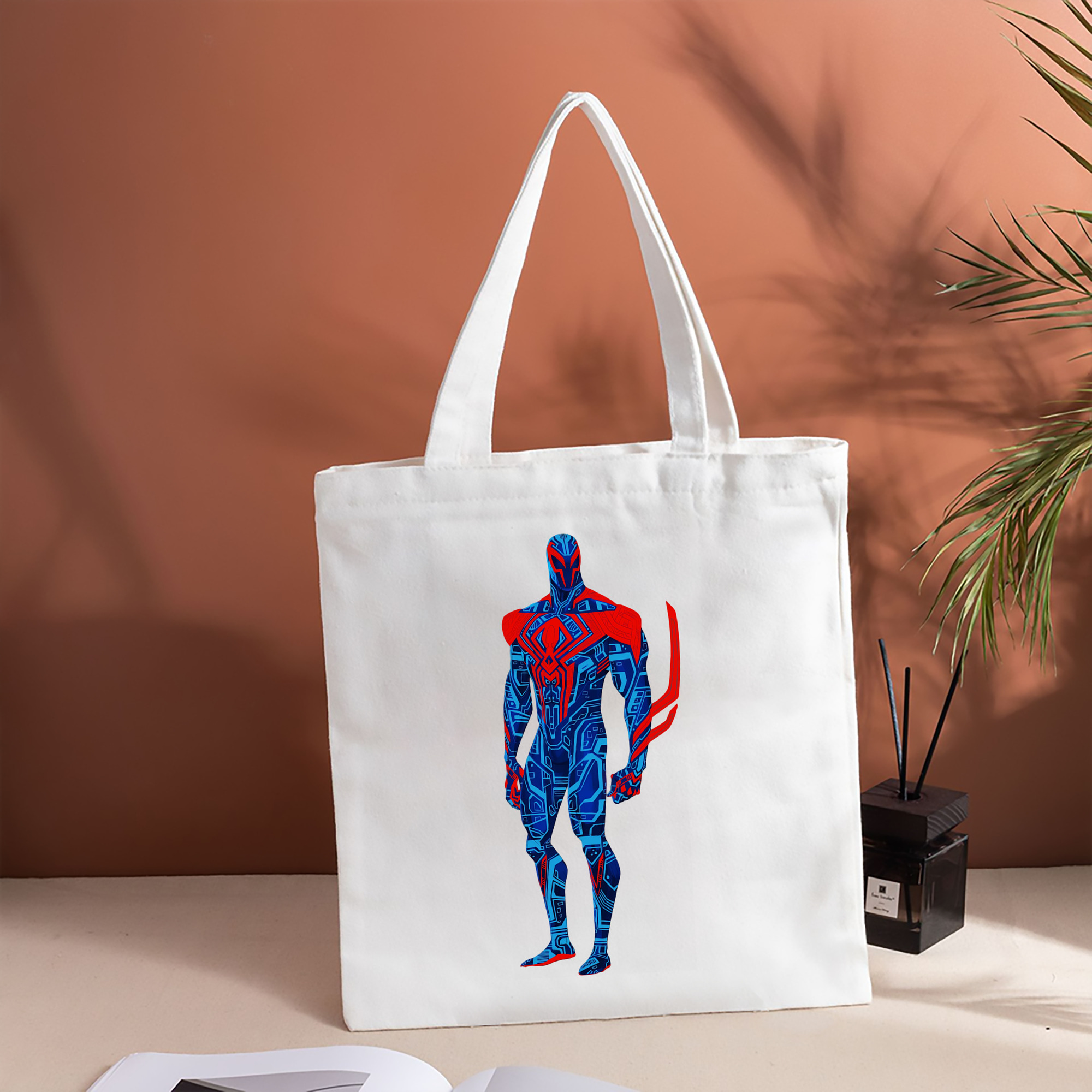 Spider Man スパイダーマン 縦型キャンバス生地手提げバッグ　トートバッグ