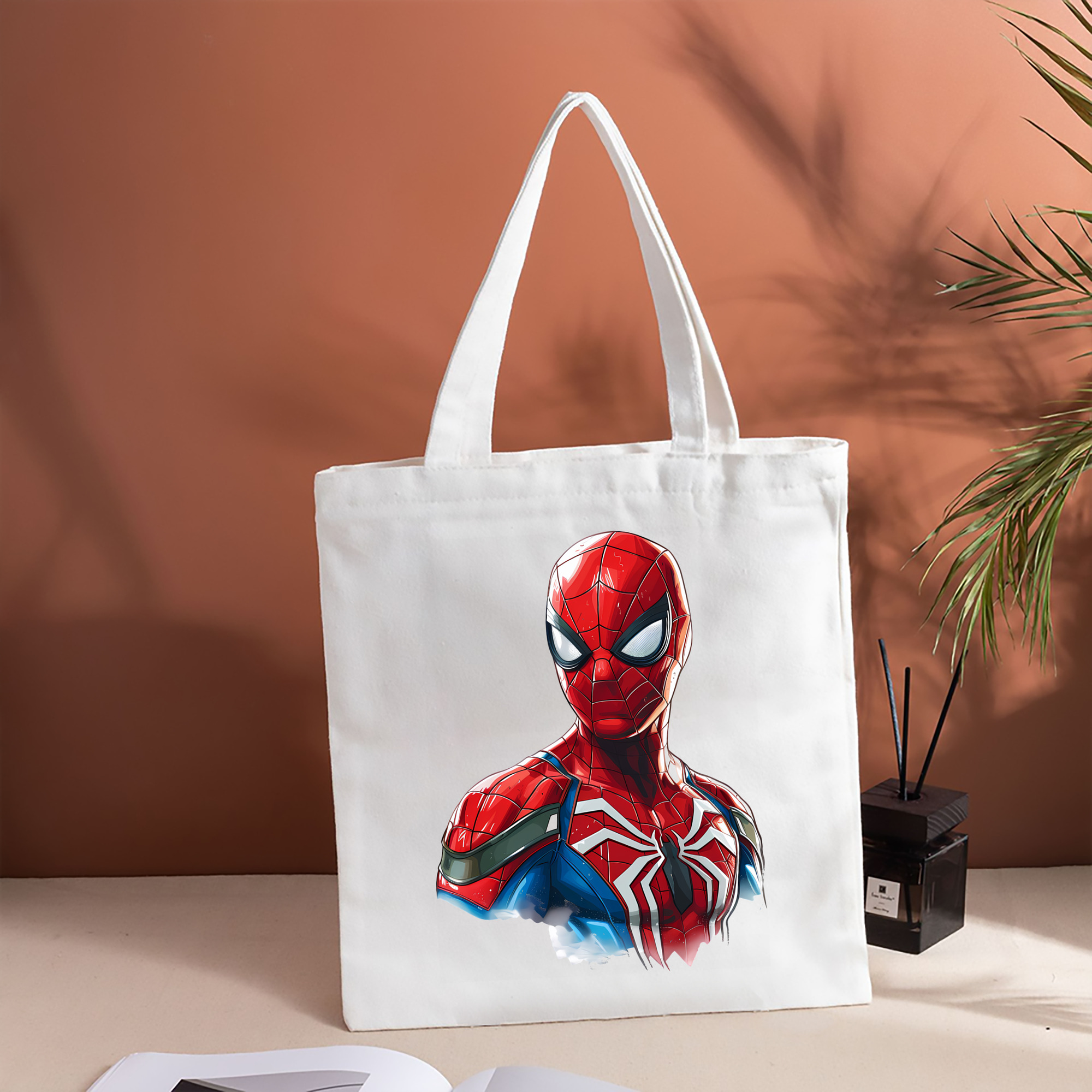 Spider Man スパイダーマン 縦型キャンバス生地手提げバッグ　トートバッグ