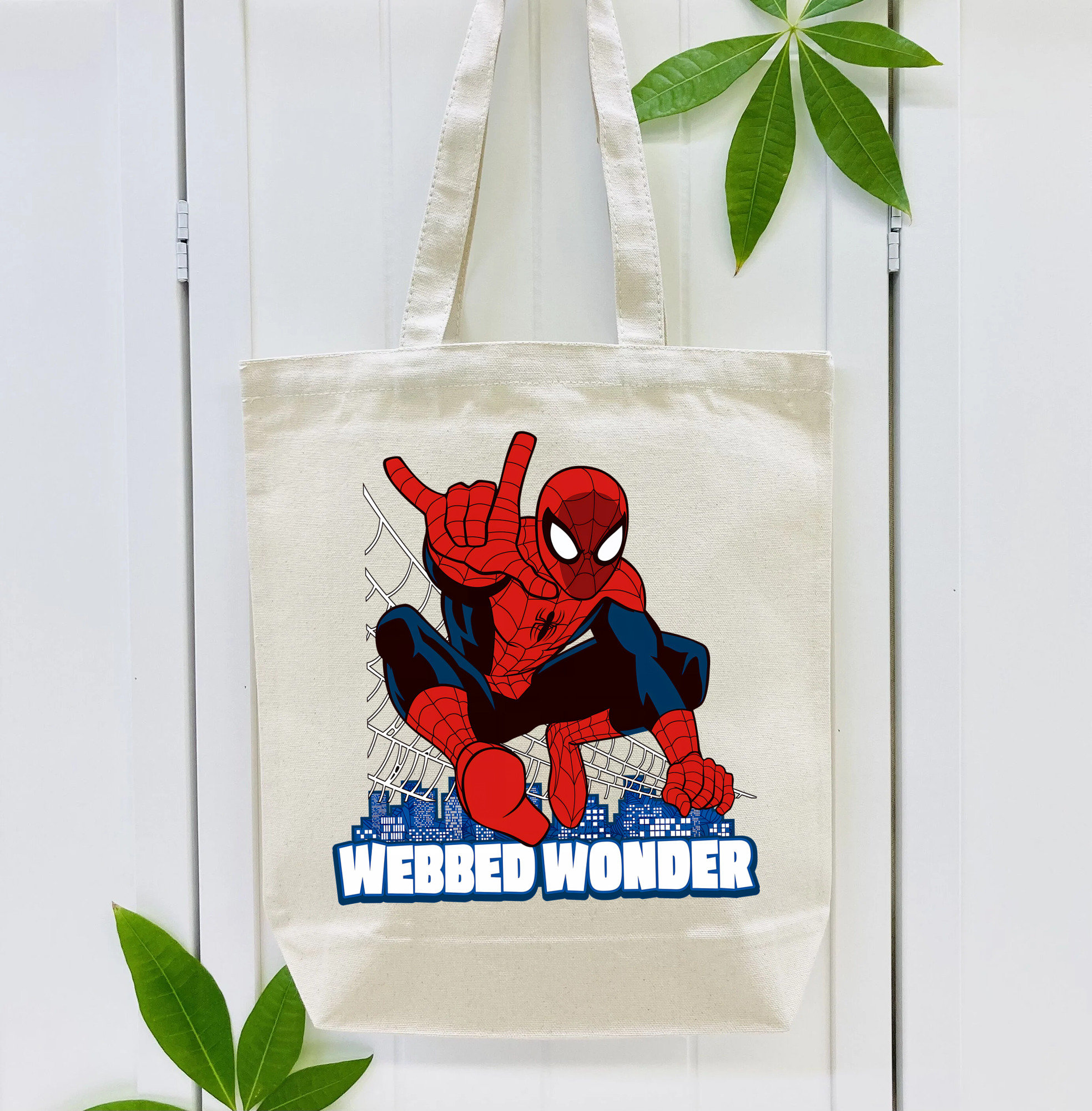 Spider Man スパイダーマン 縦型キャンバス生地手提げバッグ　トートバッグ