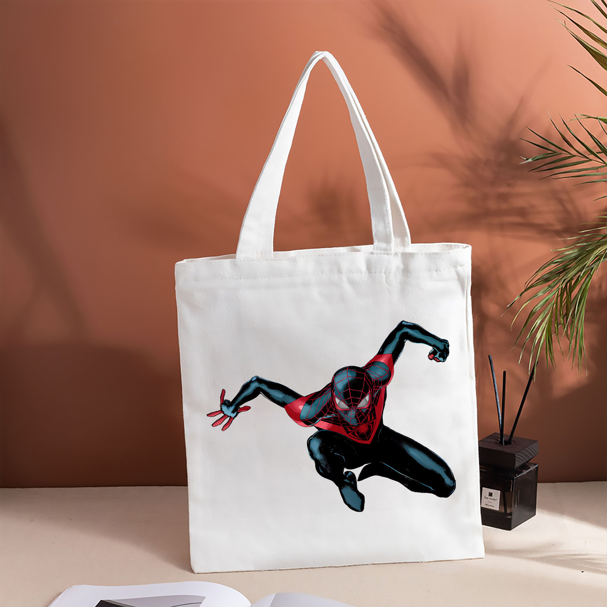 Spider Man スパイダーマン 縦型キャンバス生地手提げバッグ　トートバッグ