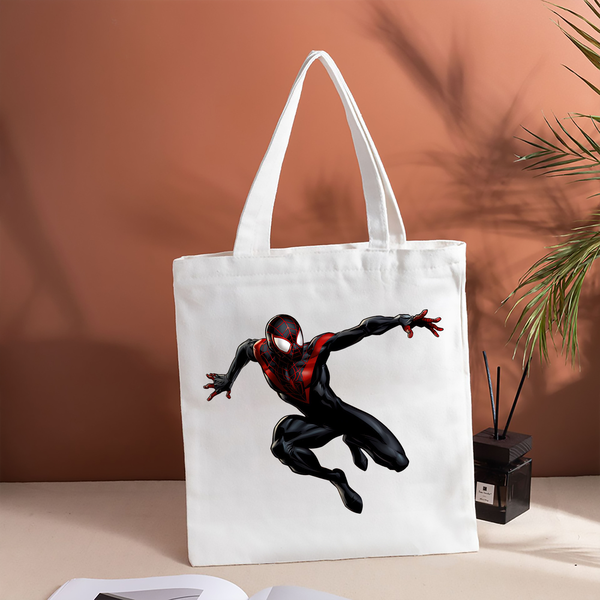 Spider Man スパイダーマン 縦型キャンバス生地手提げバッグ　トートバッグ