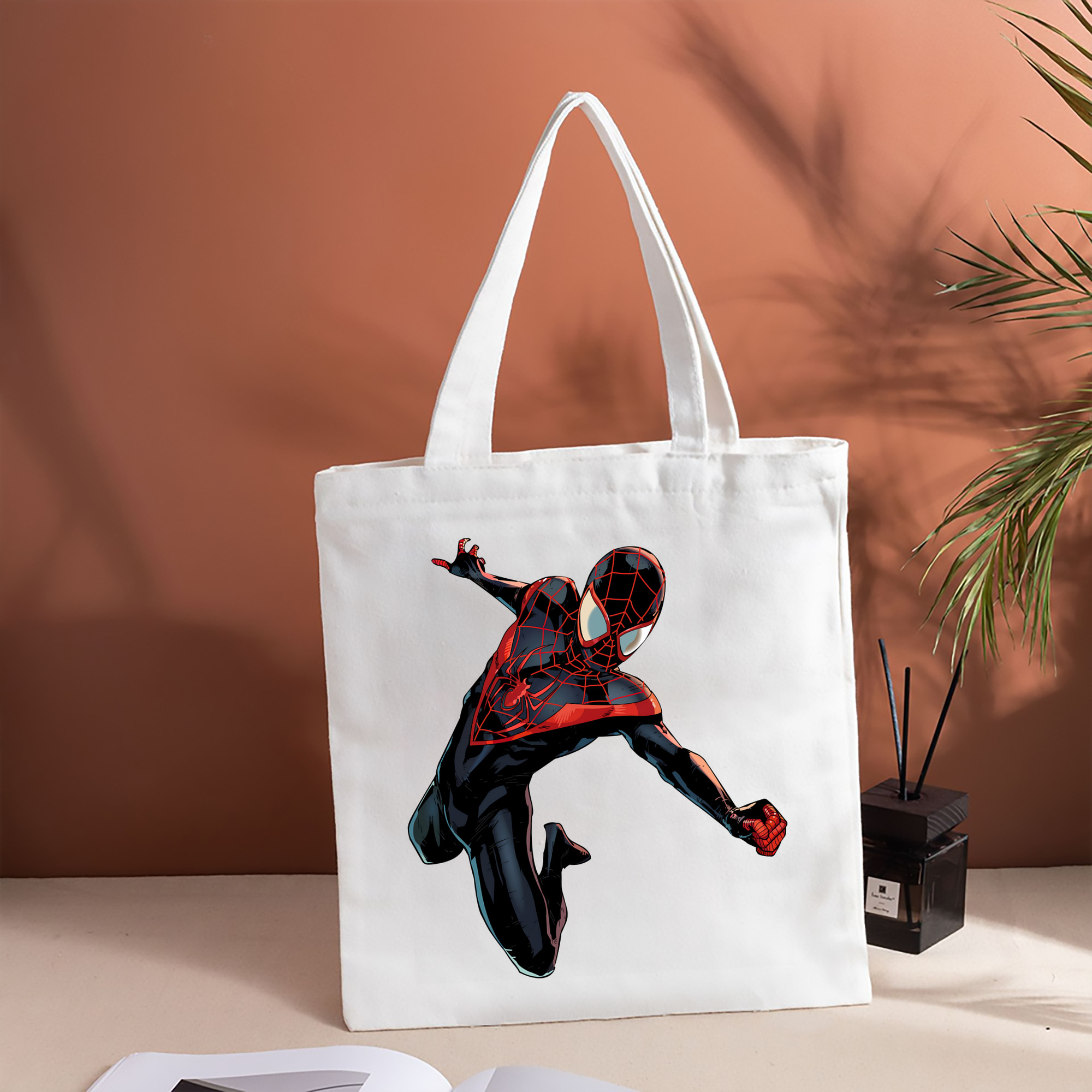 Spider Man スパイダーマン 縦型キャンバス生地手提げバッグ　トートバッグ