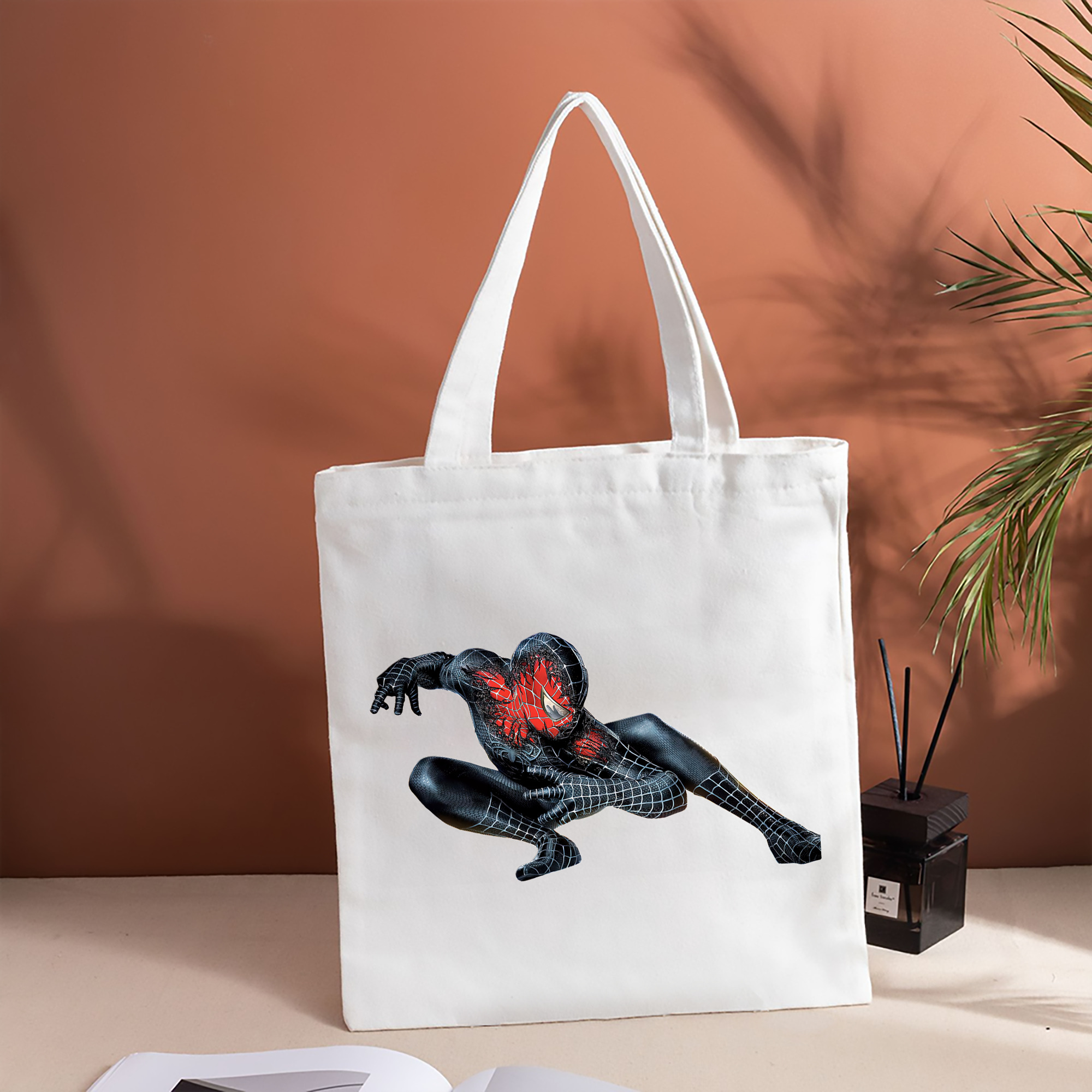 Spider Man スパイダーマン 縦型キャンバス生地手提げバッグ　トートバッグ