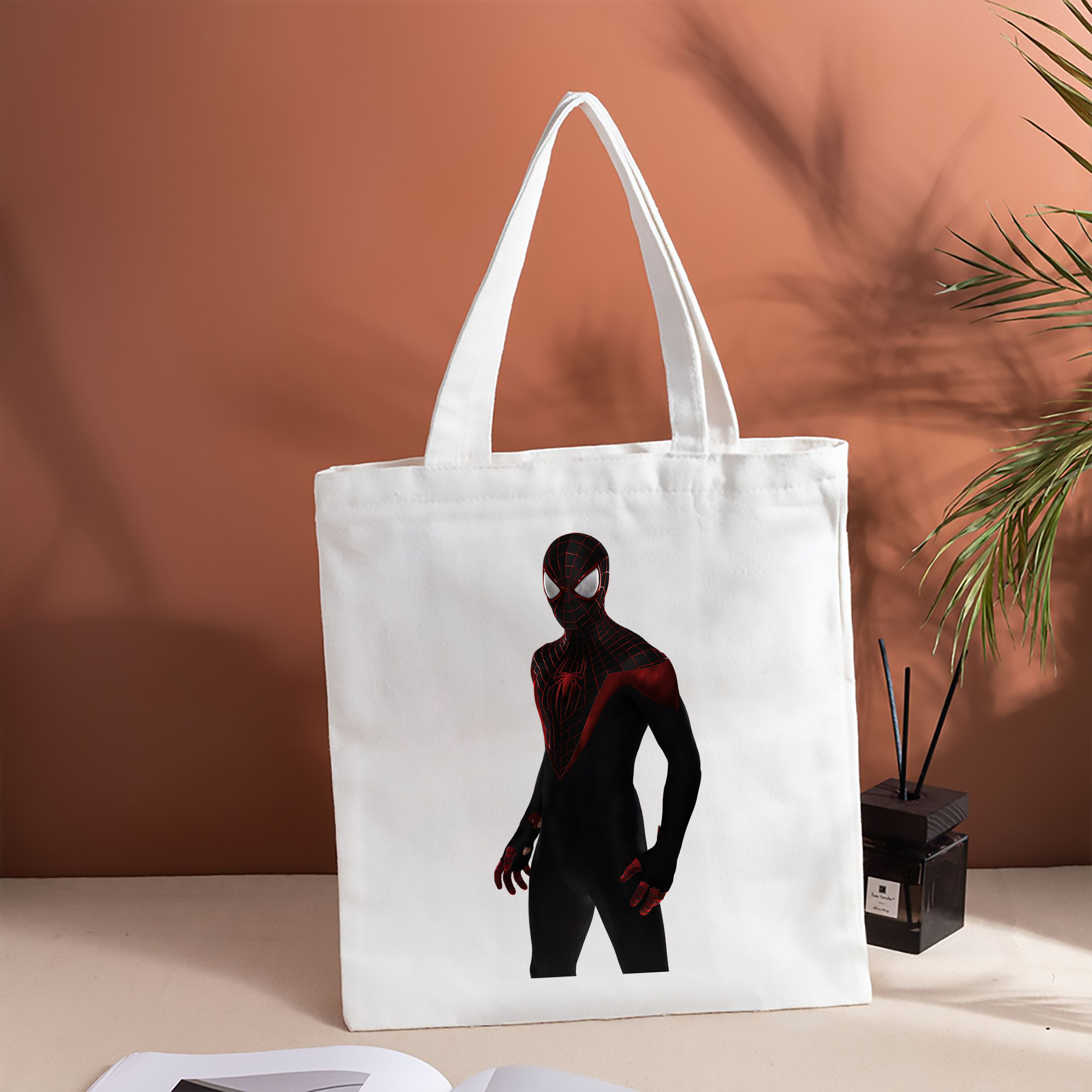 Spider Man スパイダーマン 縦型キャンバス生地手提げバッグ　トートバッグ