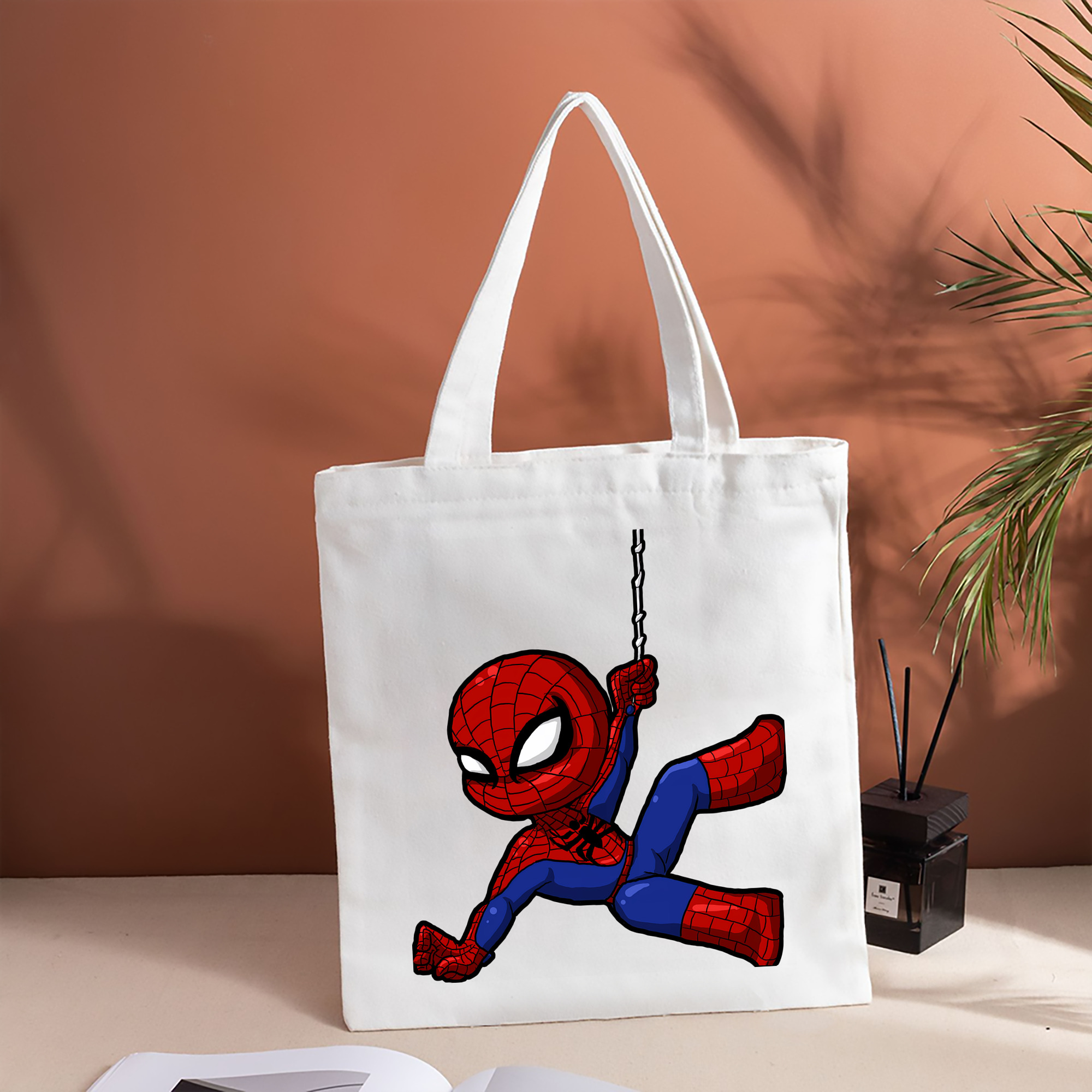 Spider Man スパイダーマン 縦型キャンバス生地手提げバッグ　トートバッグ