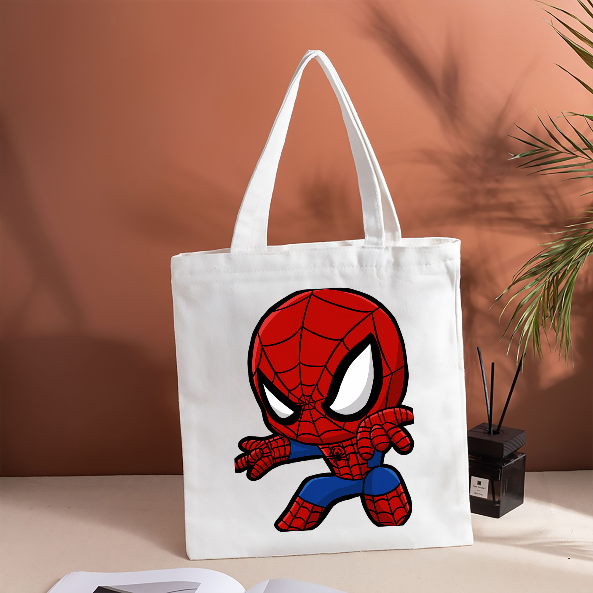 Spider Man スパイダーマン 縦型キャンバス生地手提げバッグ　トートバッグ
