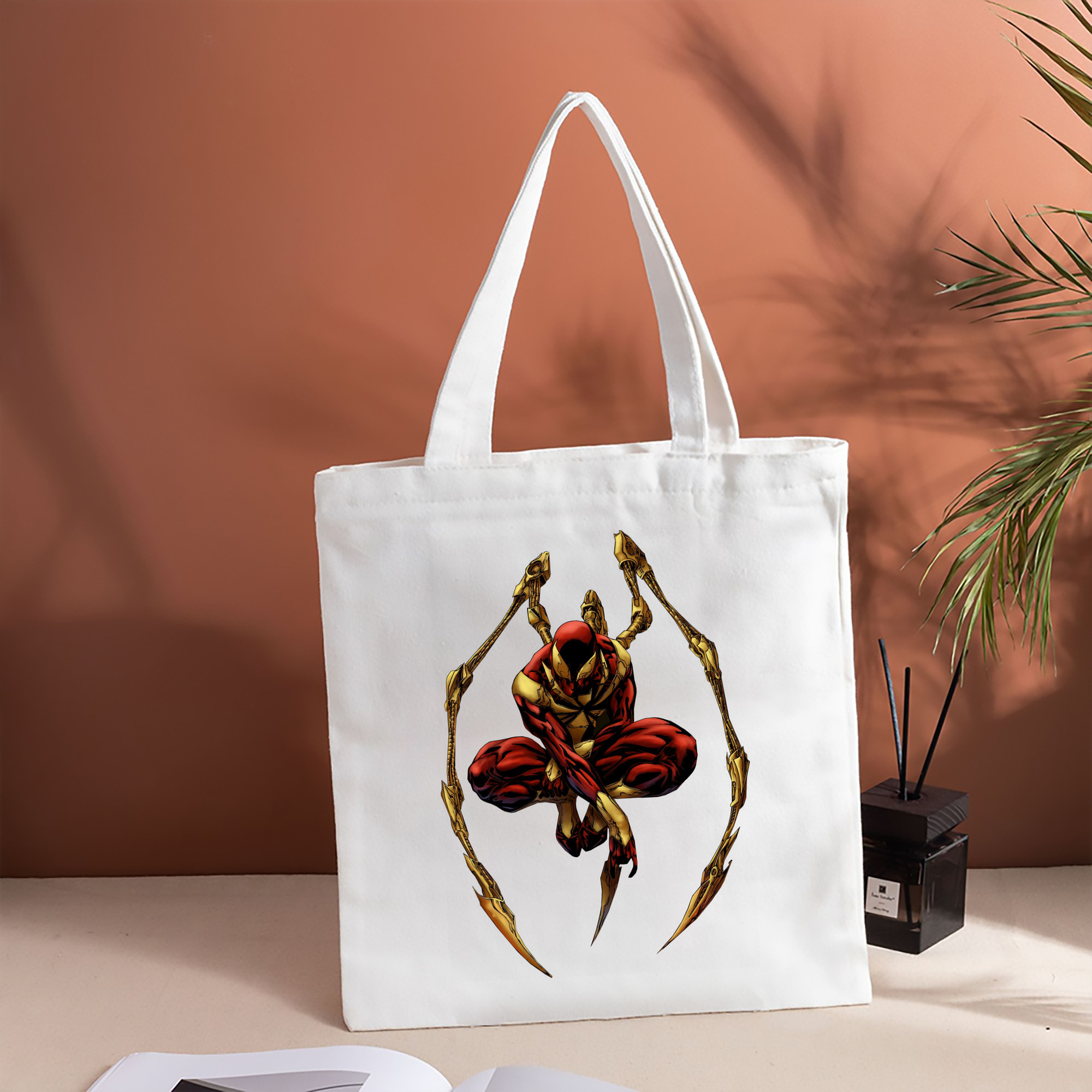 Spider Man スパイダーマン 縦型キャンバス生地手提げバッグ　トートバッグ