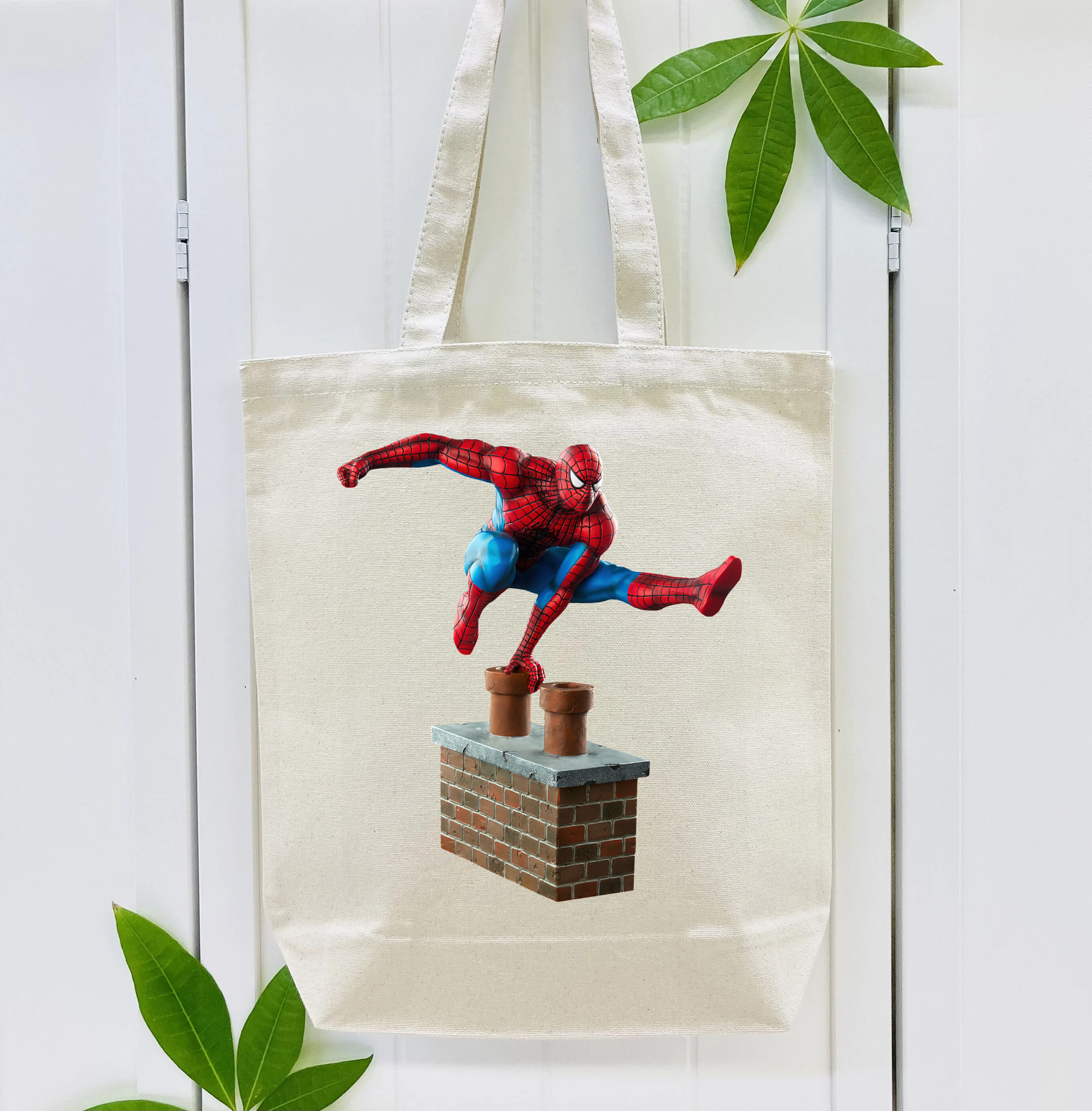 Spider Man スパイダーマン 縦型キャンバス生地手提げバッグ　トートバッグ