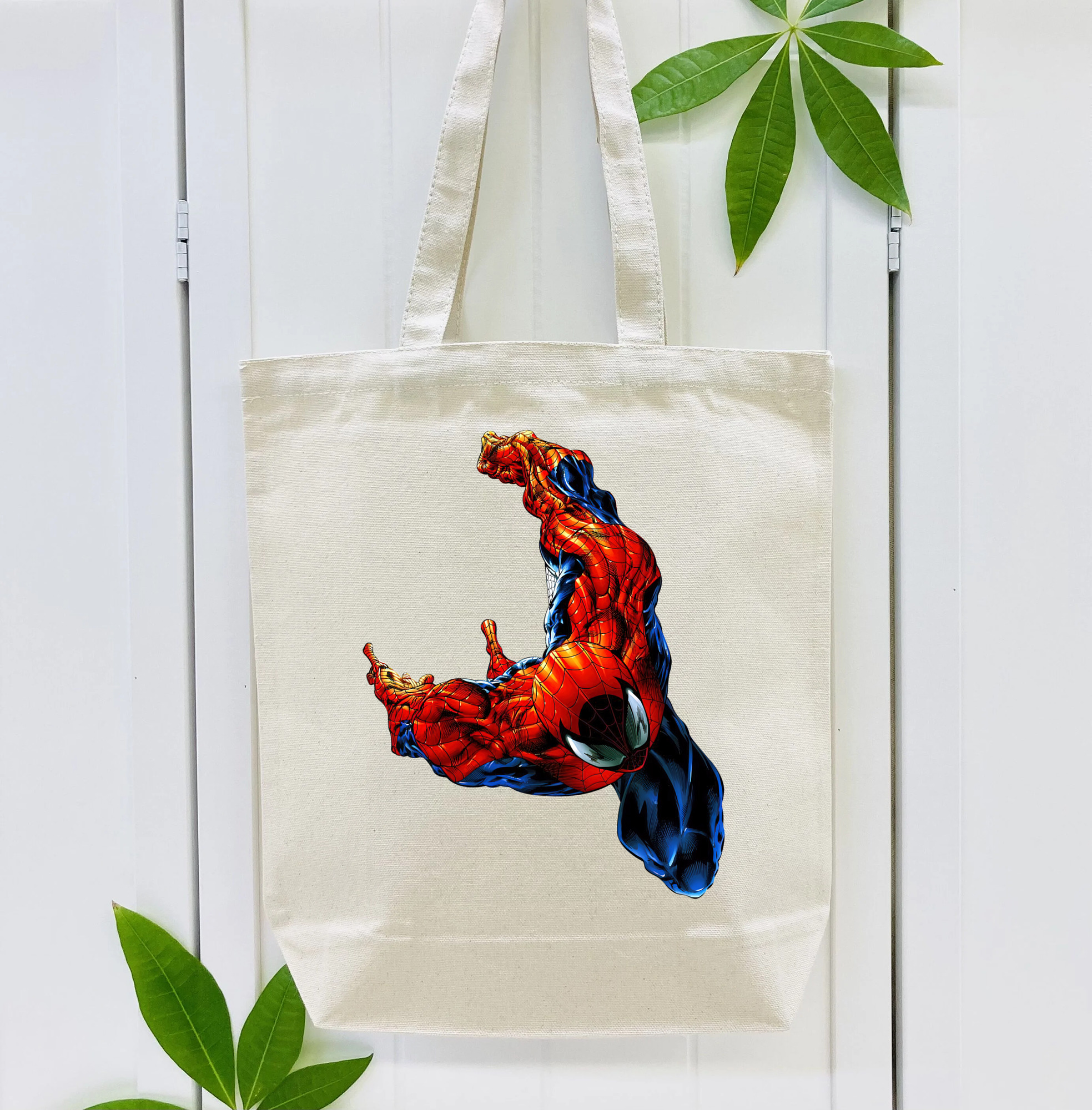 Spider Man スパイダーマン 縦型キャンバス生地手提げバッグ　トートバッグ