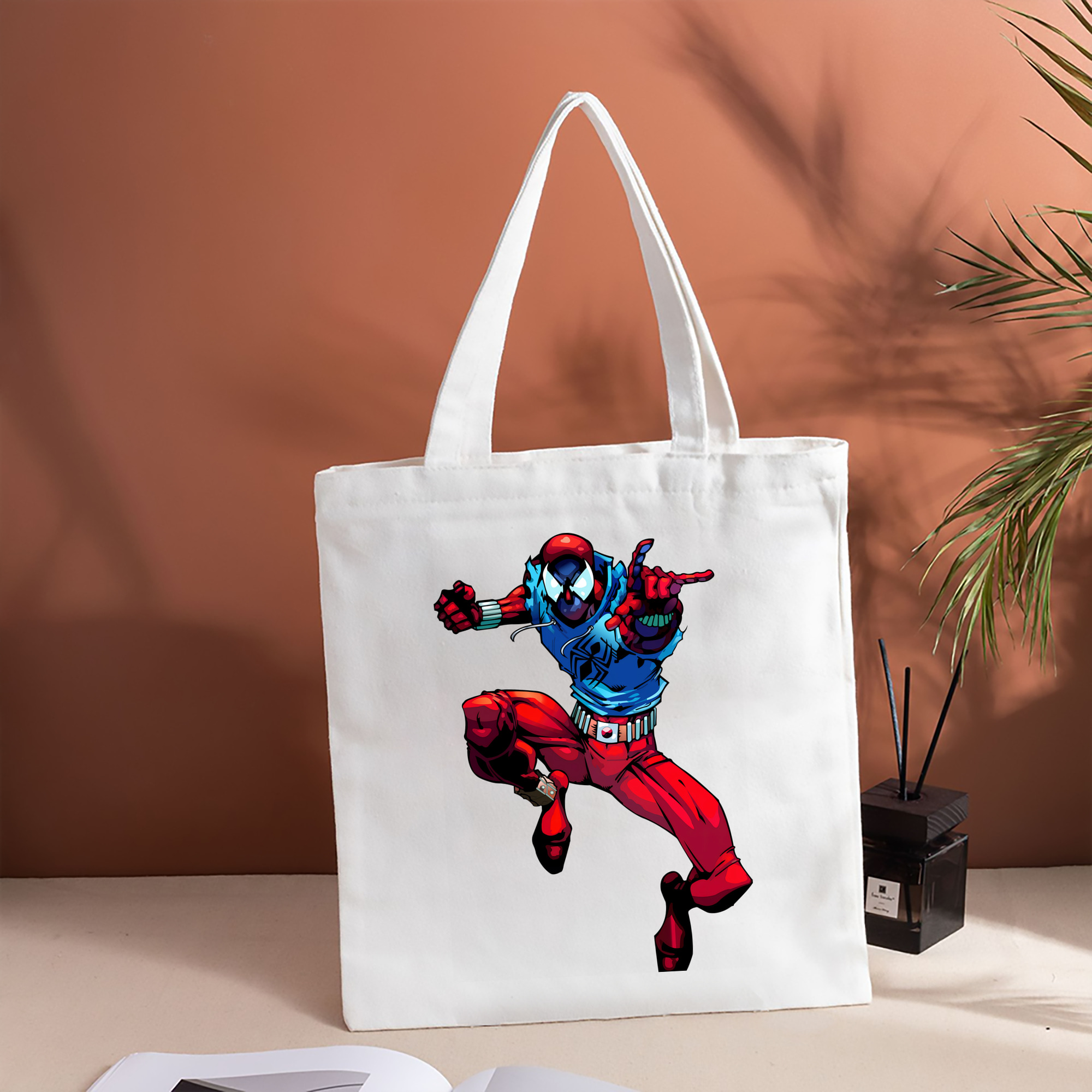 Spider Man スパイダーマン 縦型キャンバス生地手提げバッグ　トートバッグ
