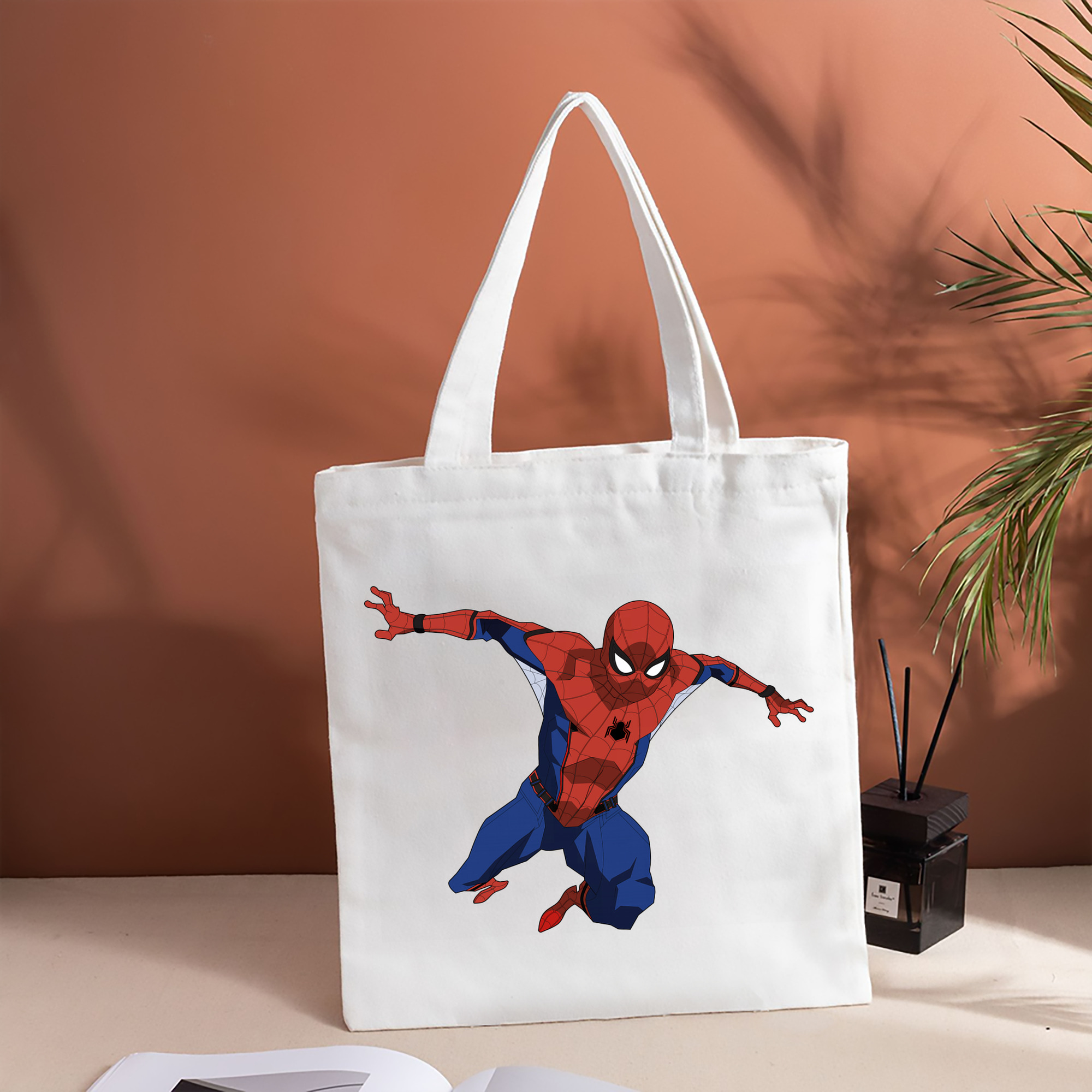 Spider Man スパイダーマン 縦型キャンバス生地手提げバッグ　トートバッグ