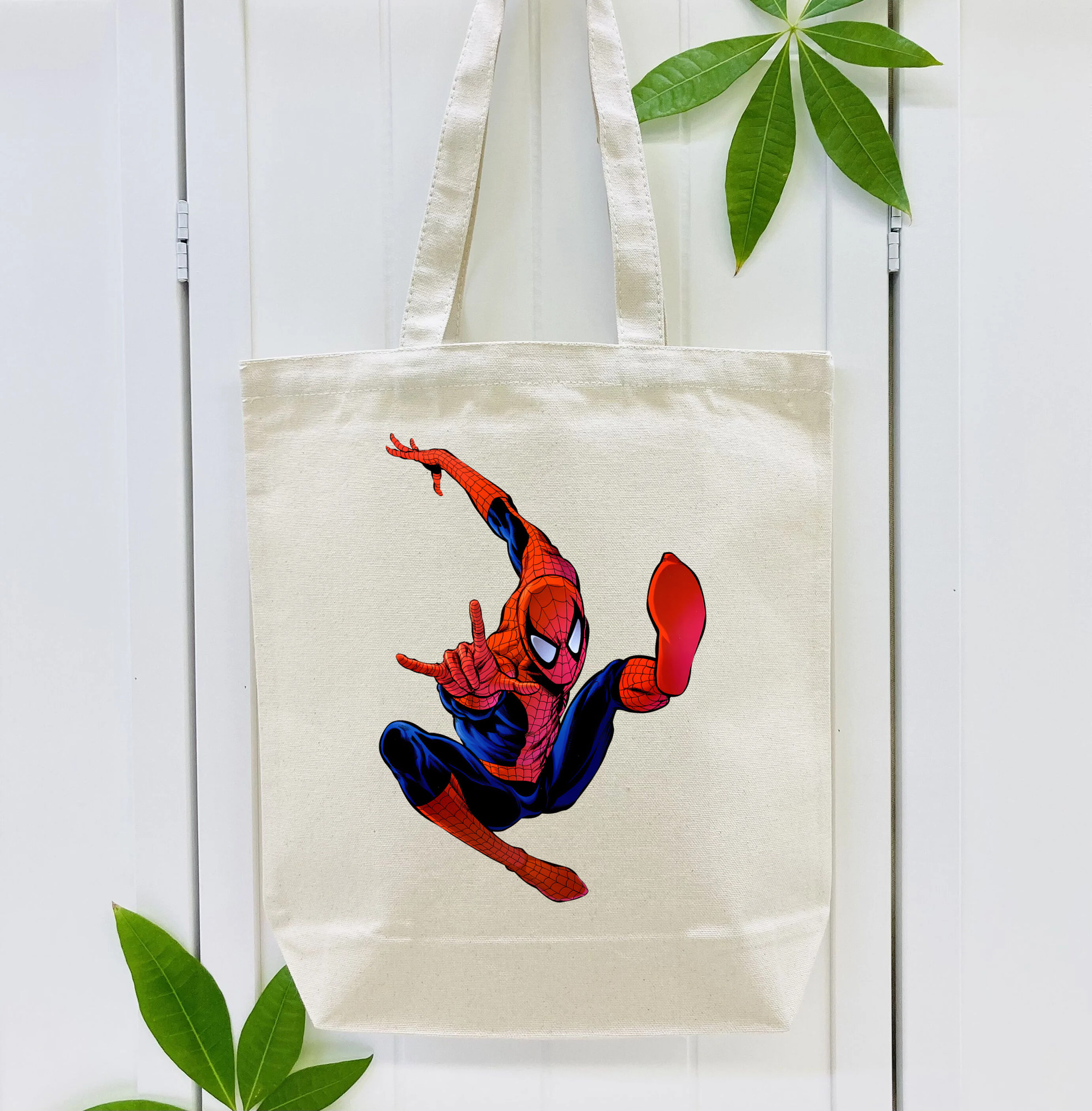 Spider Man スパイダーマン 縦型キャンバス生地手提げバッグ　トートバッグ