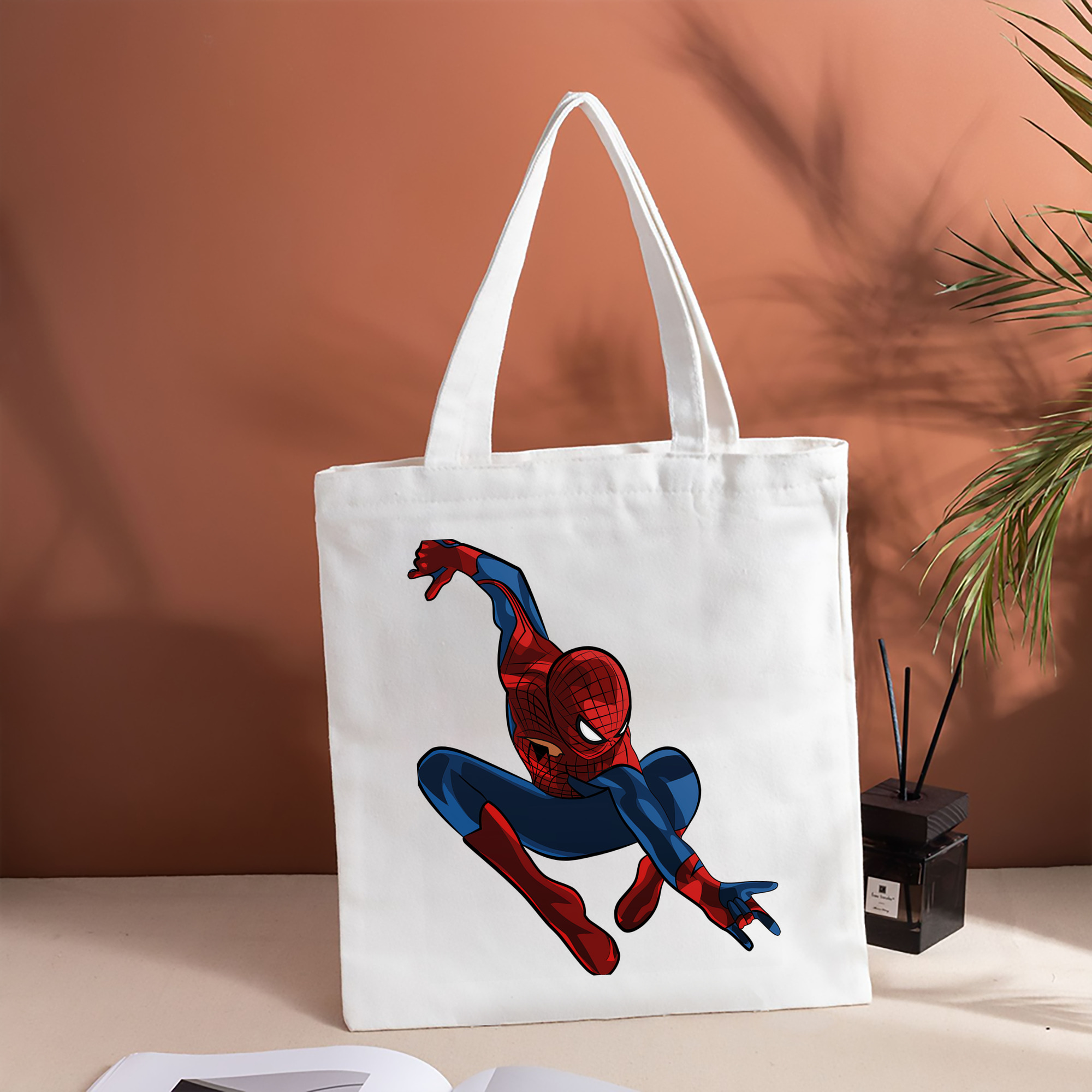 Spider Man スパイダーマン 縦型キャンバス生地手提げバッグ　トートバッグ