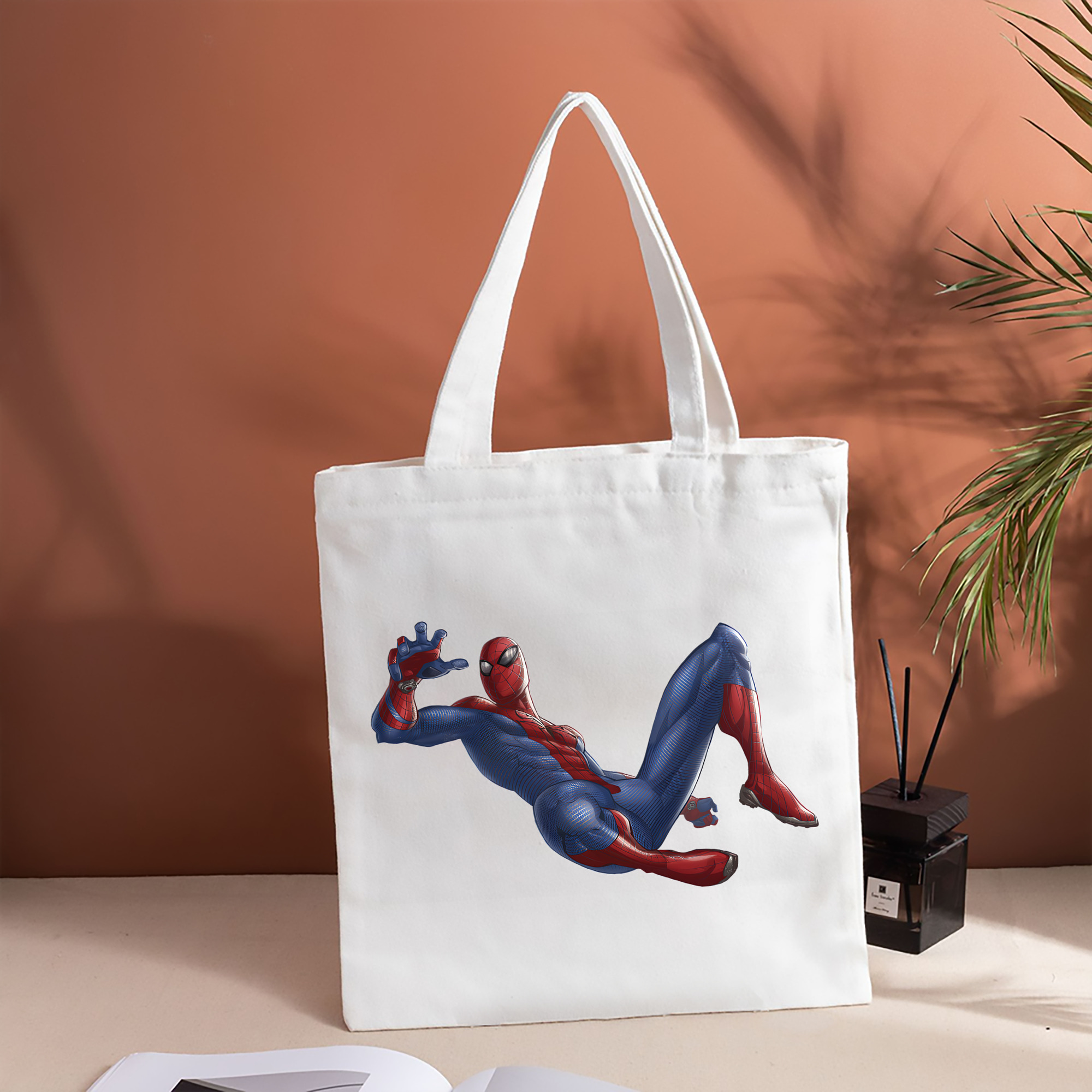 Spider Man スパイダーマン 縦型キャンバス生地手提げバッグ　トートバッグ