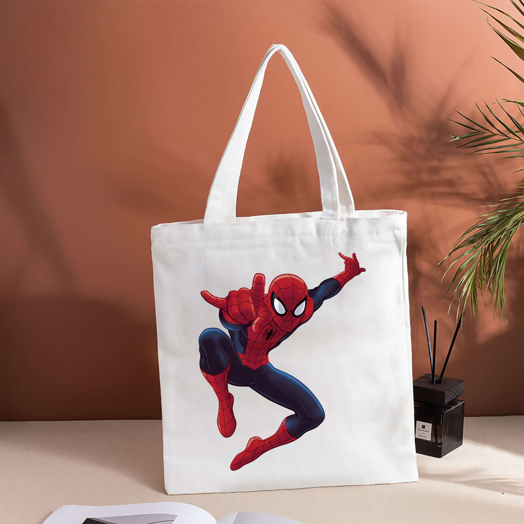 Spider Man スパイダーマン 縦型キャンバス生地手提げバッグ　トートバッグ