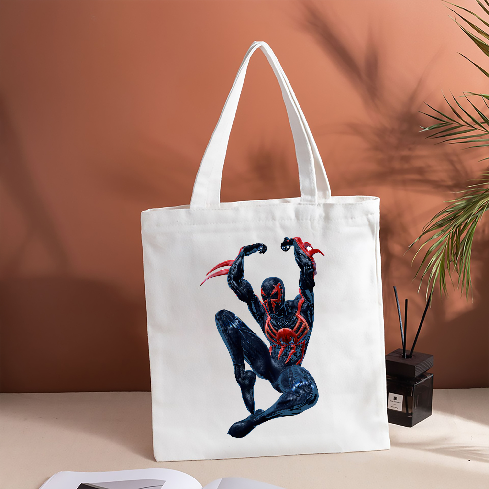 Spider Man スパイダーマン 縦型キャンバス生地手提げバッグ　トートバッグ
