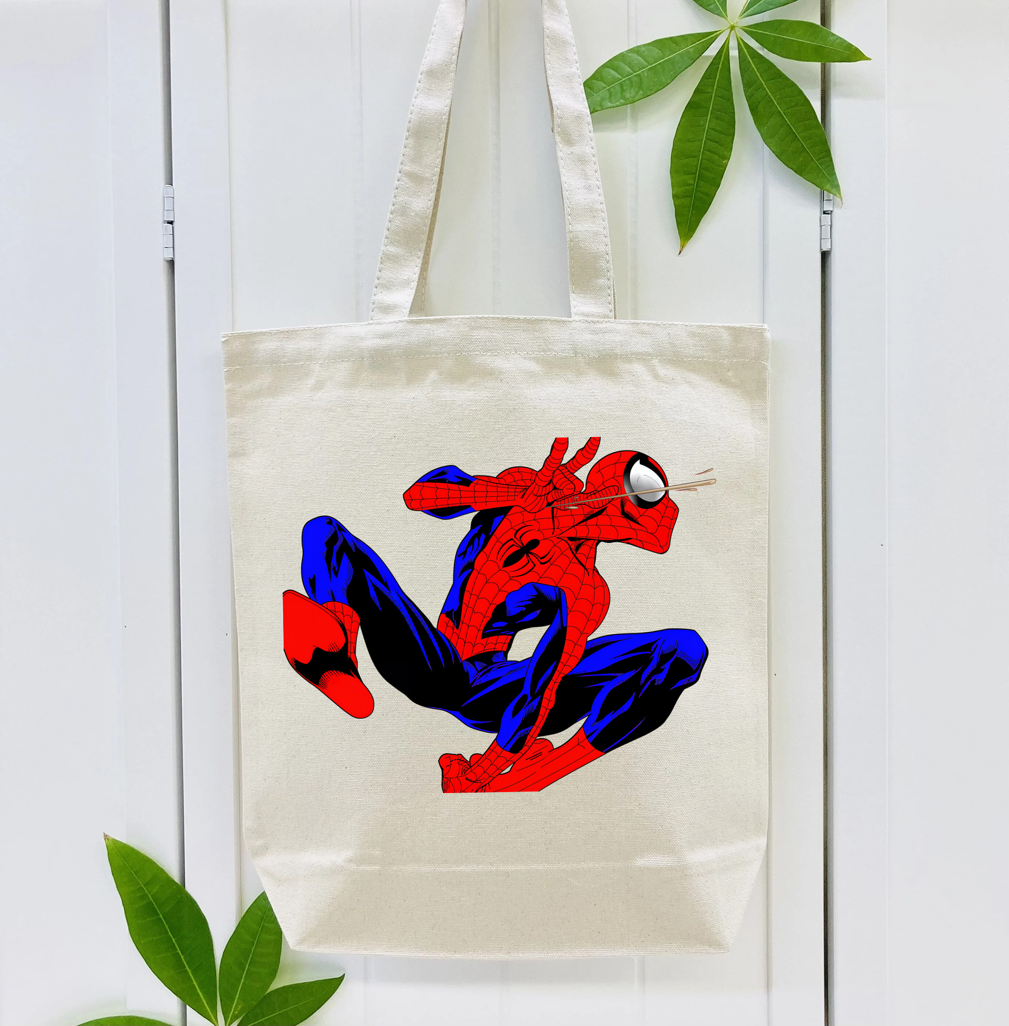 Spider Man スパイダーマン 縦型キャンバス生地手提げバッグ　トートバッグ