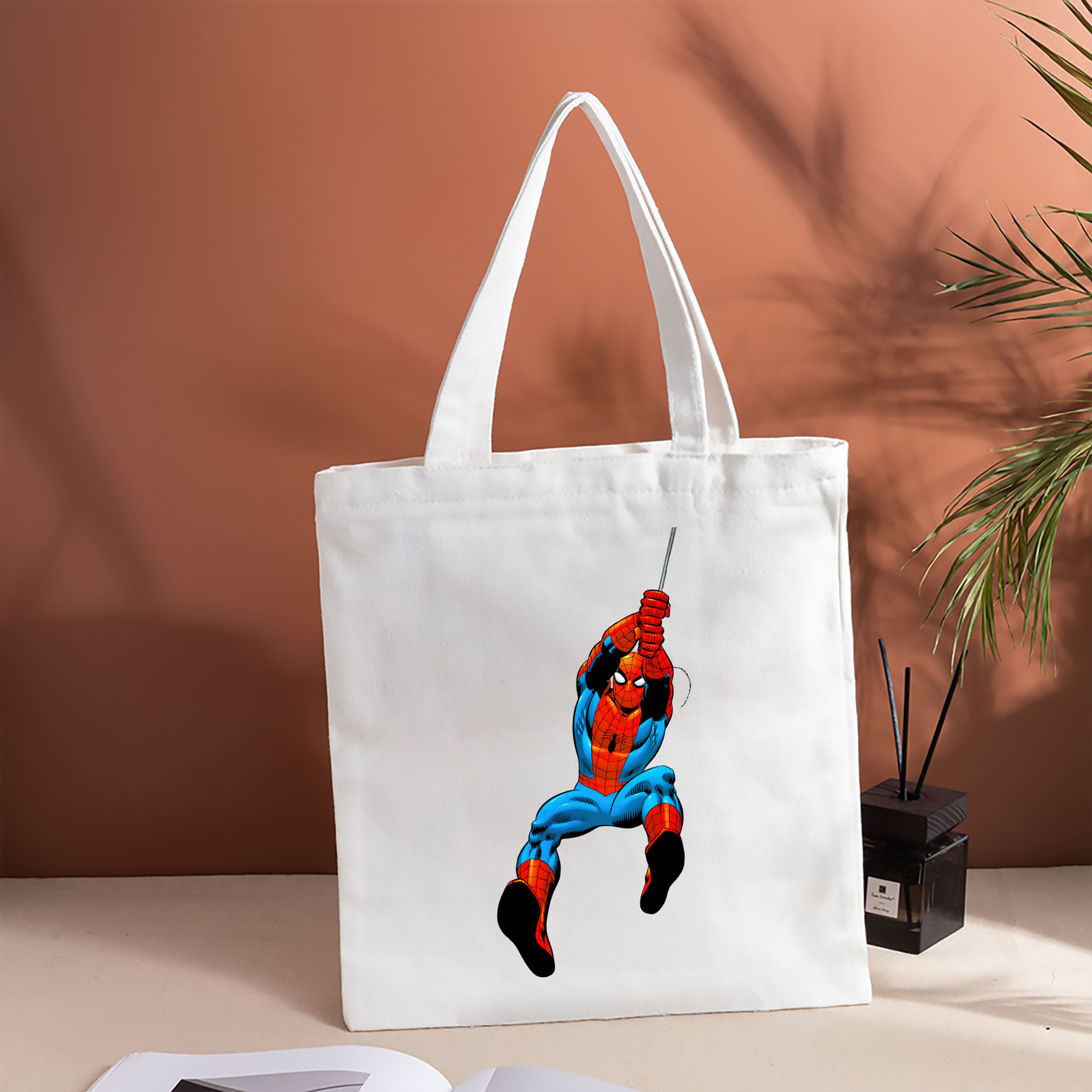 Spider Man スパイダーマン 縦型キャンバス生地手提げバッグ　トートバッグ