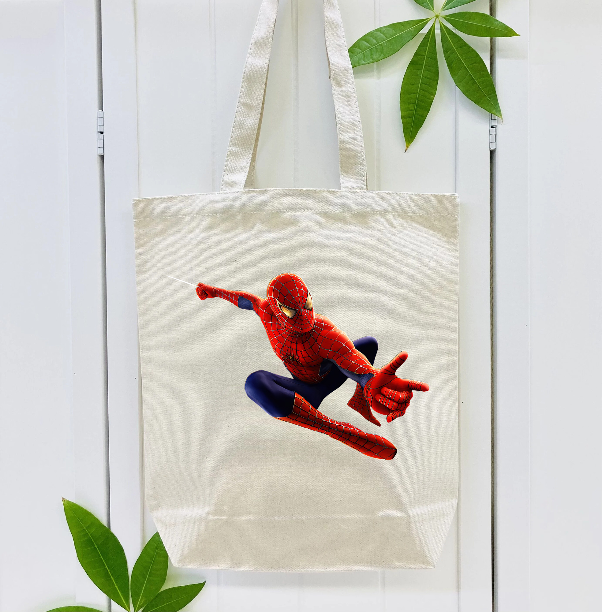 Spider Man スパイダーマン 縦型キャンバス生地手提げバッグ　トートバッグ