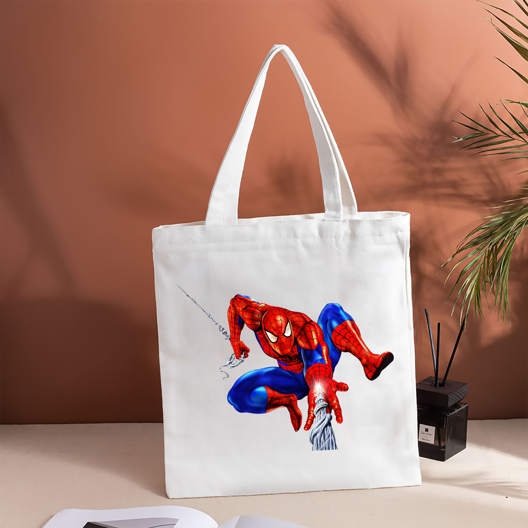 Spider Man スパイダーマン 縦型キャンバス生地手提げバッグ　トートバッグ