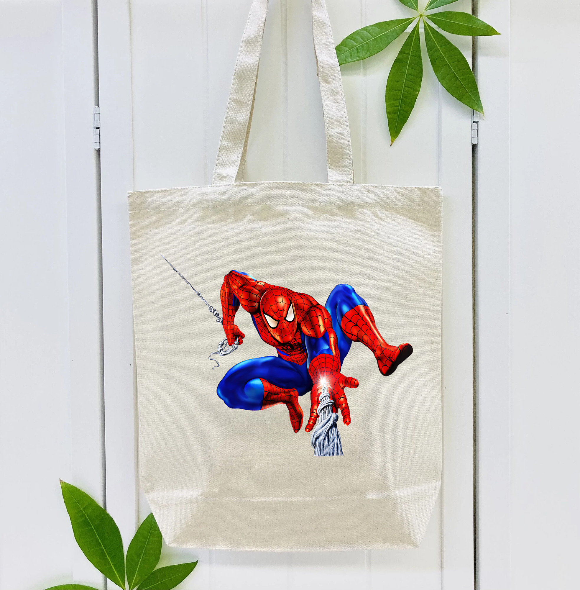 Spider Man スパイダーマン 縦型キャンバス生地手提げバッグ　トートバッグ